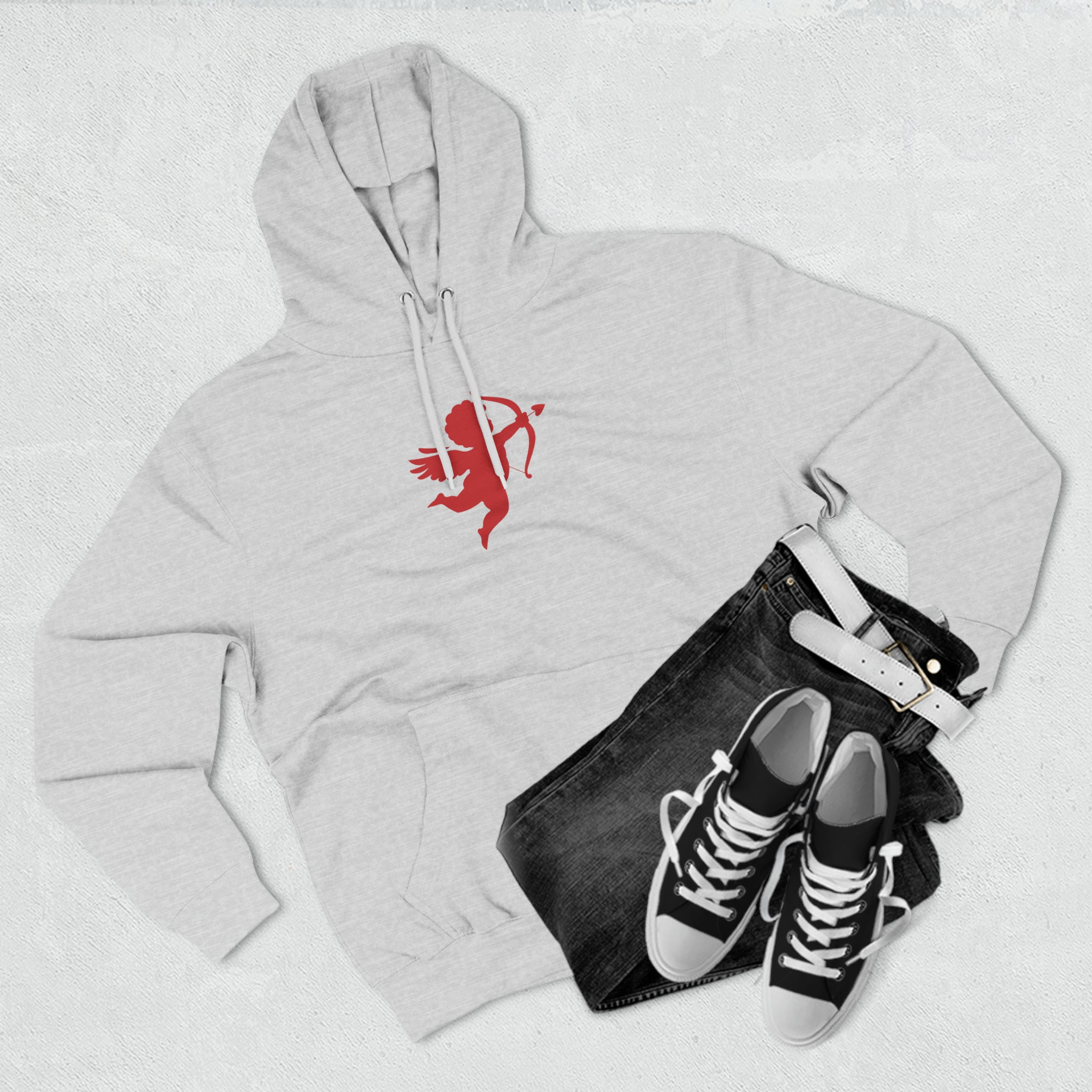 Cupid Silhouette Valentine Graphic | Valentine's Day Hoodie | Cupid's Arrow Design - Deez Teez