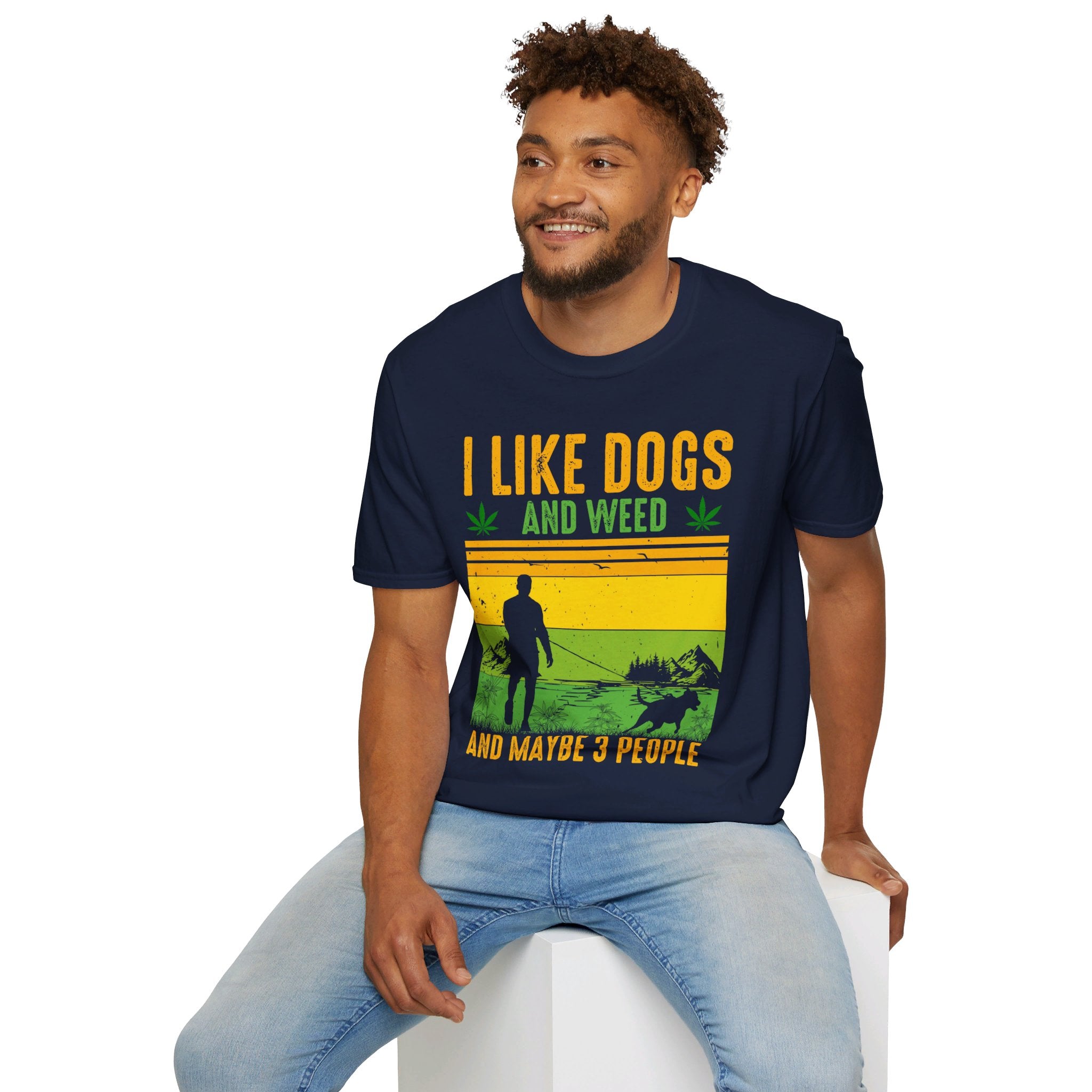 I Like Dogs and Weed, and Maybe 3 People T-Shirt | Funny Pet Lover Shirt - Deez Teez