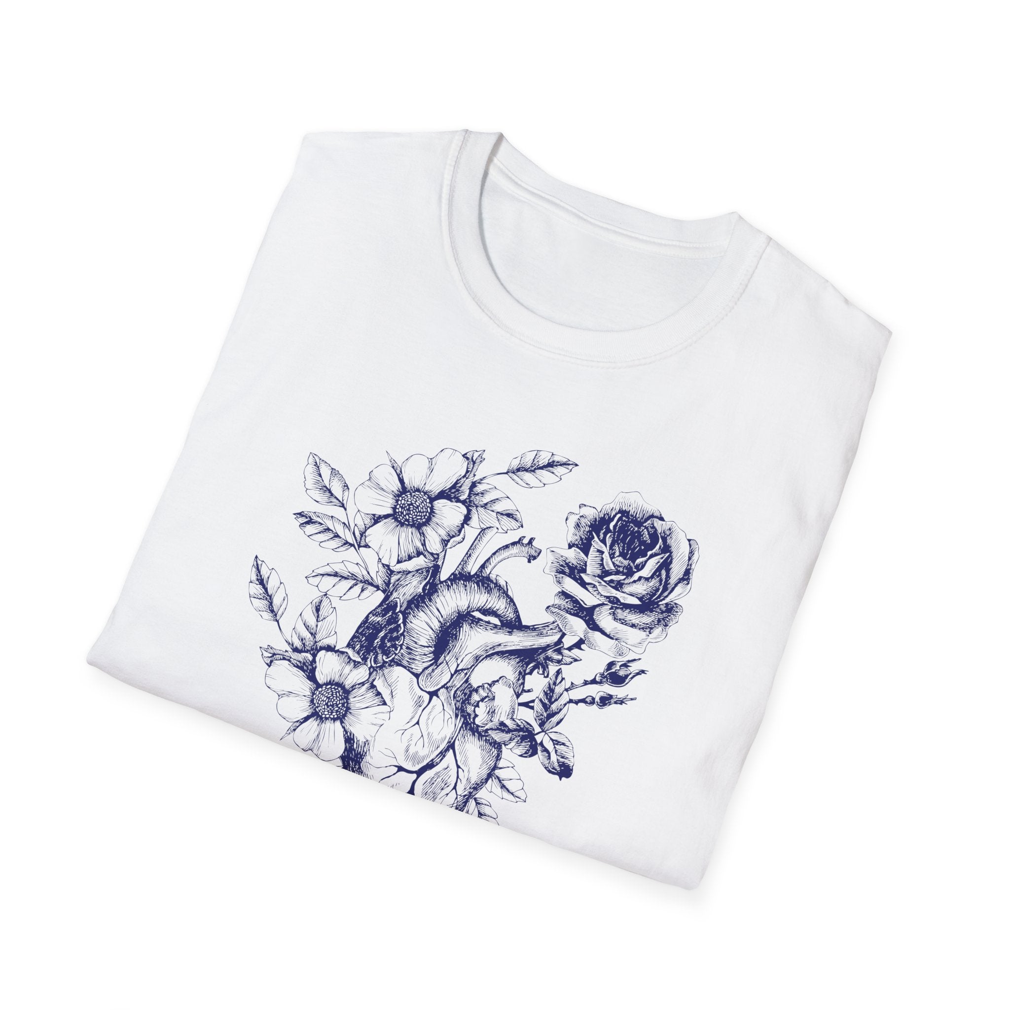 Anatomical Heart Bouquet T-Shirt | Human Heart Illustration Tee