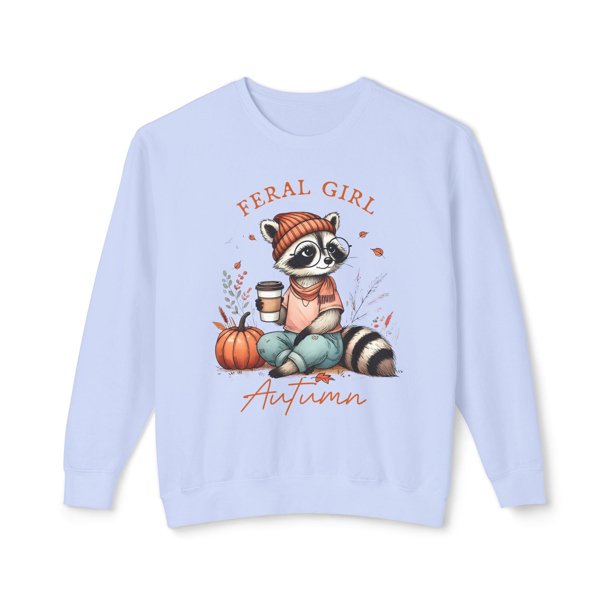 'Feral Girl Autumn' Pullover Crewneck Sweatshirt | Fall Apparel - Deez Teez