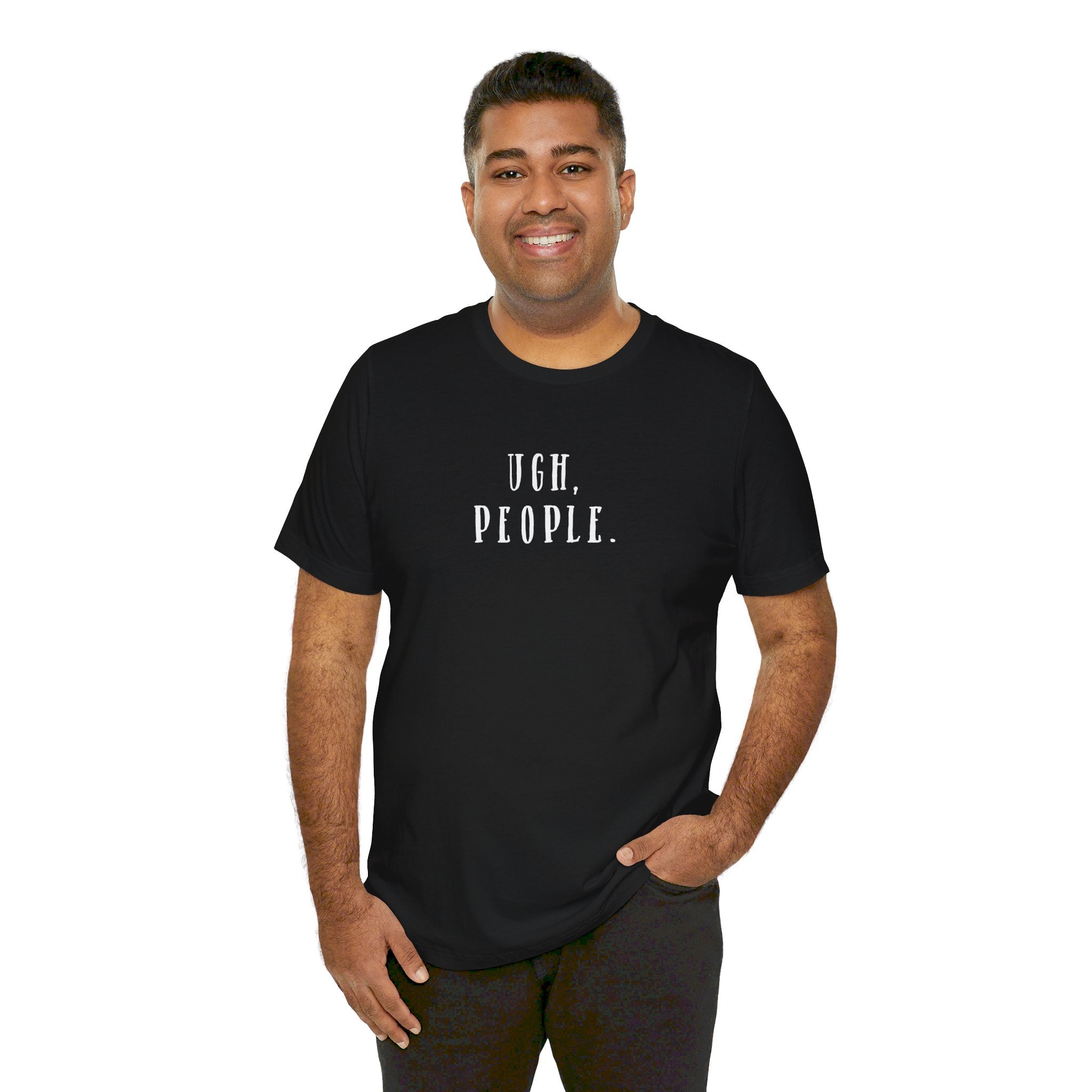 'Ugh, People' Introvert T-Shirt | Perfect for Introverts and Quiet Souls | Customer Service Tee - Deez Teez