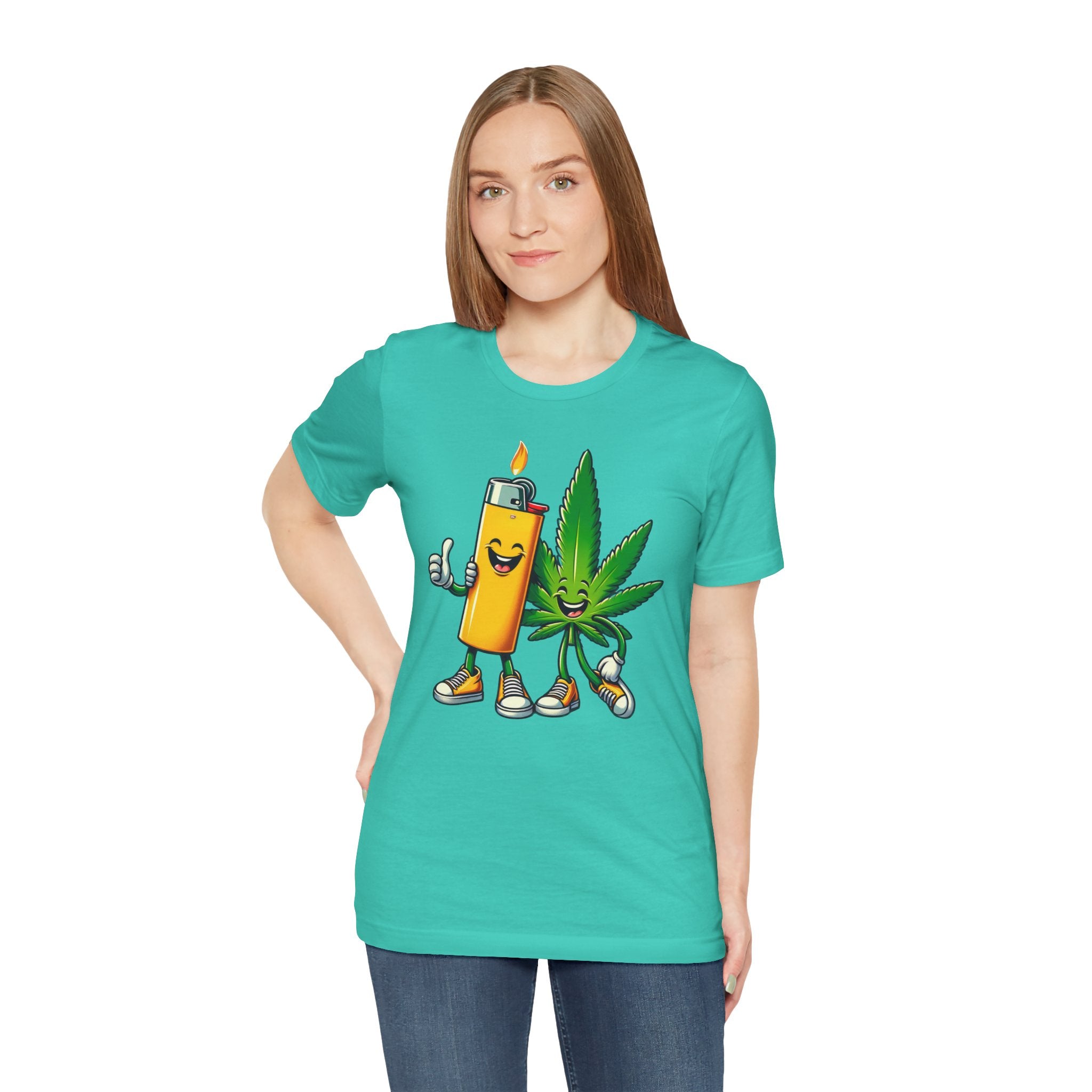 Best Buds Weed T-Shirt | Leaf and Lighter Tee - Deez Teez