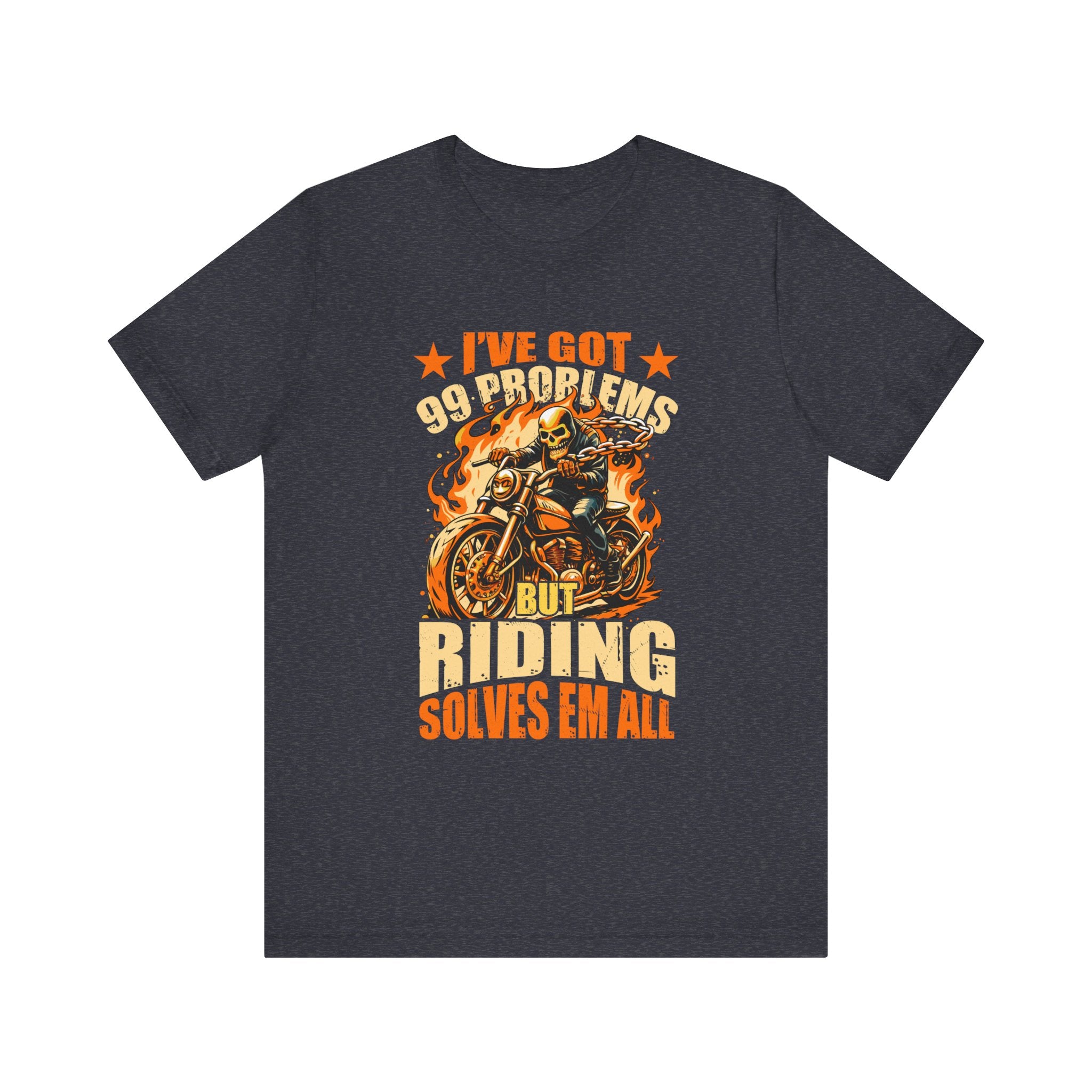 Skeleton Riding Motorcycle T-Shirt | Edgy Biker Apparel - Deez Teez