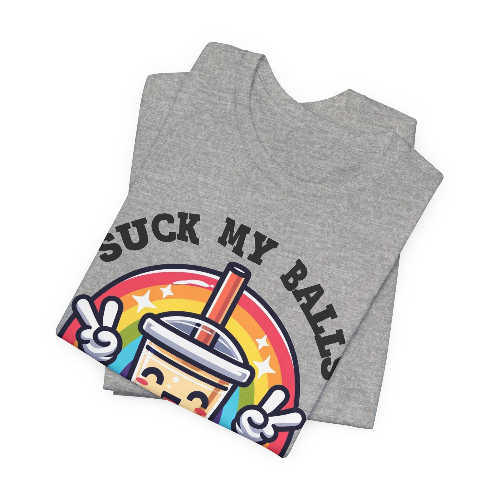 Suck My Boba Balls Tee | Funny Straw & Bubble Tea Graphic T-Shirt - Deez Teez