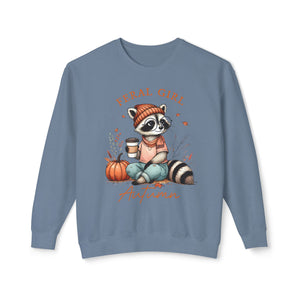 'Feral Girl Autumn' Pullover Crewneck Sweatshirt | Fall Apparel - Deez Teez