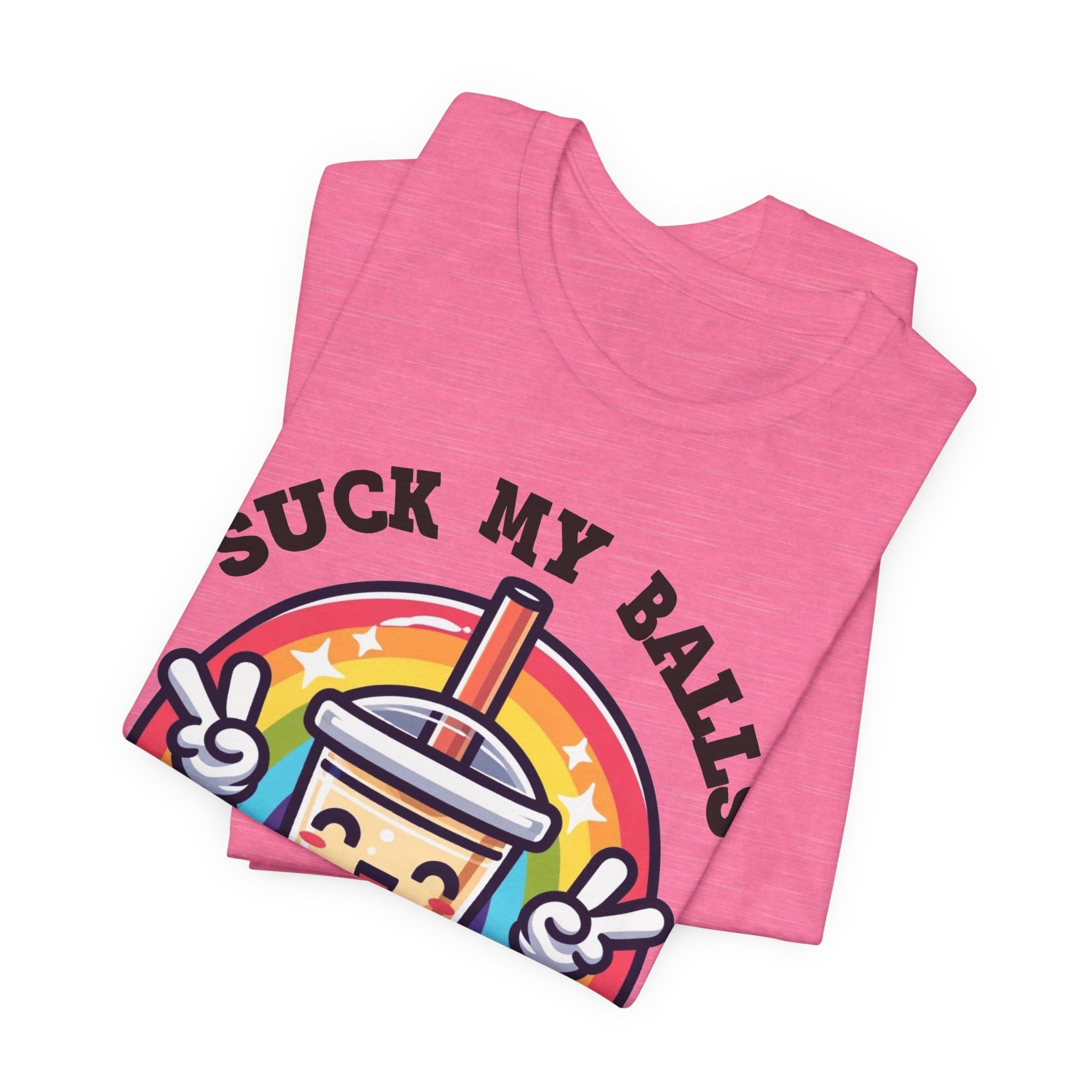 Suck My Boba Balls Tee | Funny Straw & Bubble Tea Graphic T-Shirt - Deez Teez