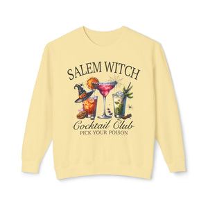 Salam Witch Cocktail Club Lightweight Crewneck Sweatshirt | Spooky Sips Edition - Deez Teez