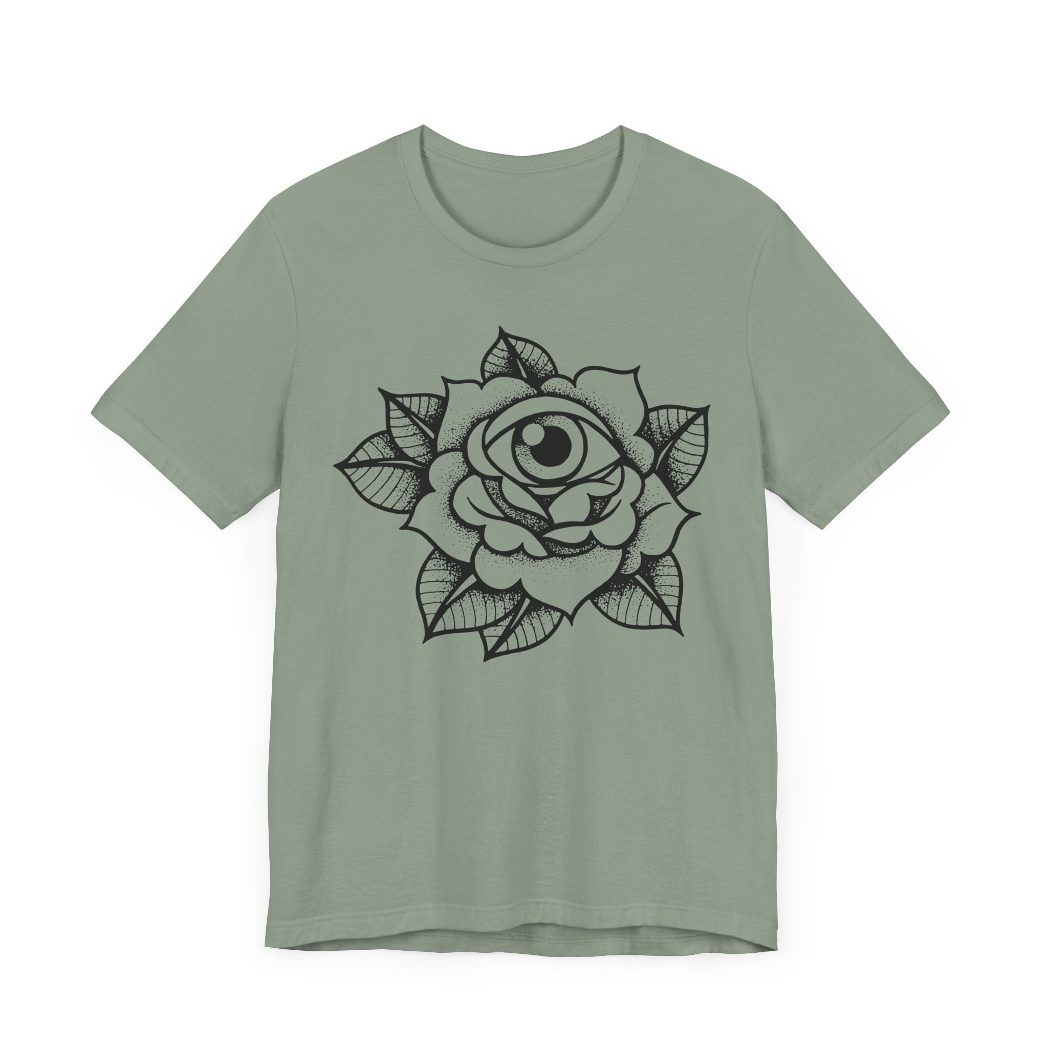 Blooming Eyeball Rose T-Shirt | Traditional Tattoo Art Design Tee