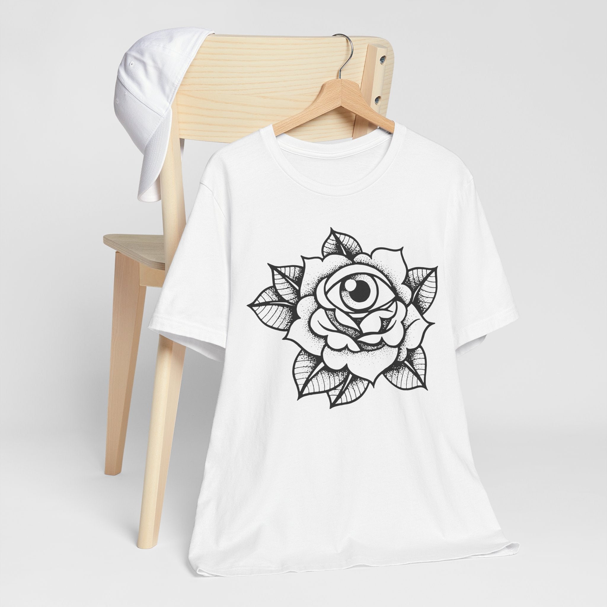 Blooming Eyeball Rose T-Shirt | Traditional Tattoo Art Design Tee