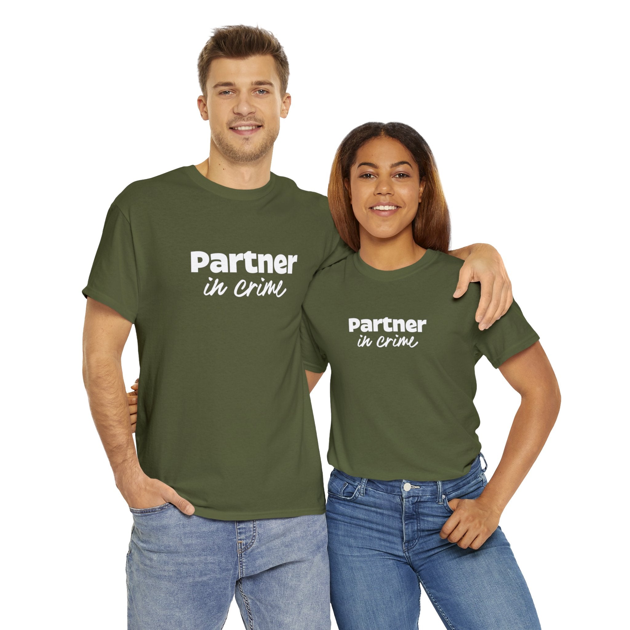 Dynamic Duo 'Partner in Crime' Couples T-Shirt - Deez Teez