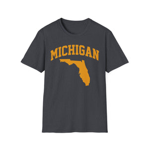 Michigan/Florida Snowbird Satire T-Shirt | Winter Migration Tee