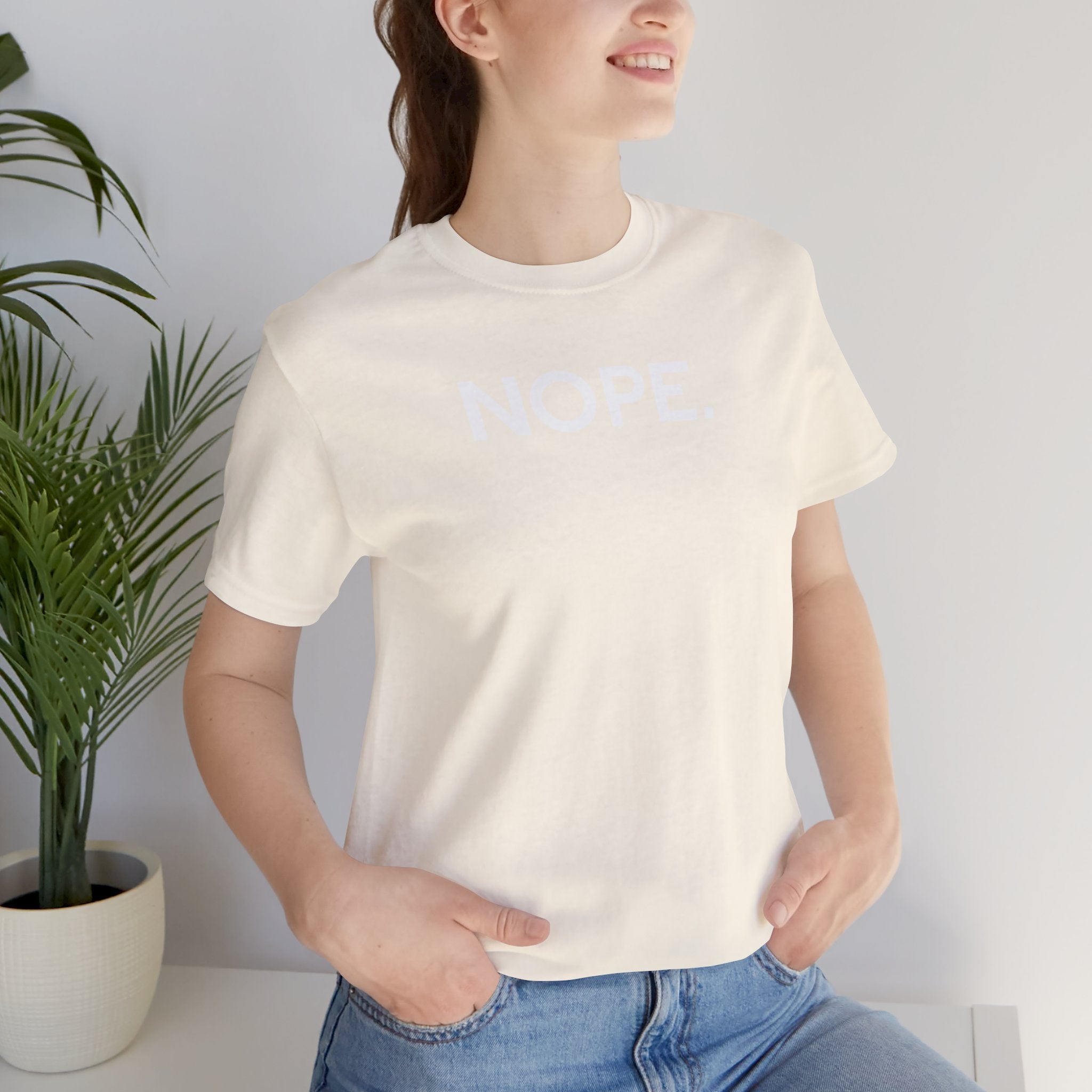 'Nope' Bold Statement Unisex Crewneck T-Shirt - Deez Teez
