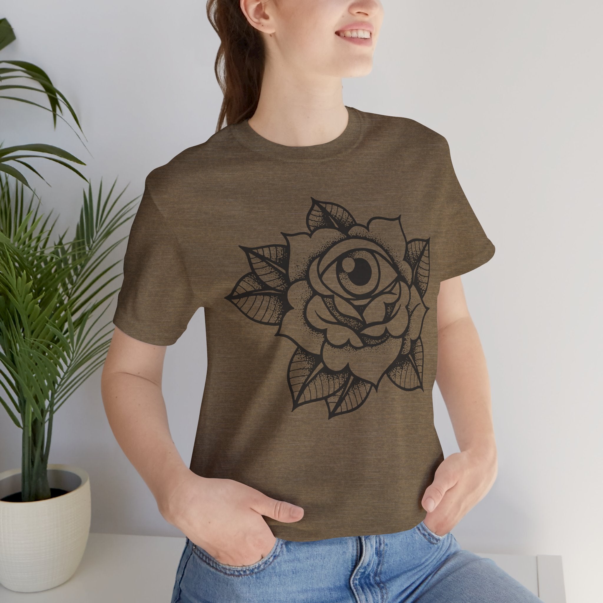 Blooming Eyeball Rose T-Shirt | Traditional Tattoo Art Design Tee