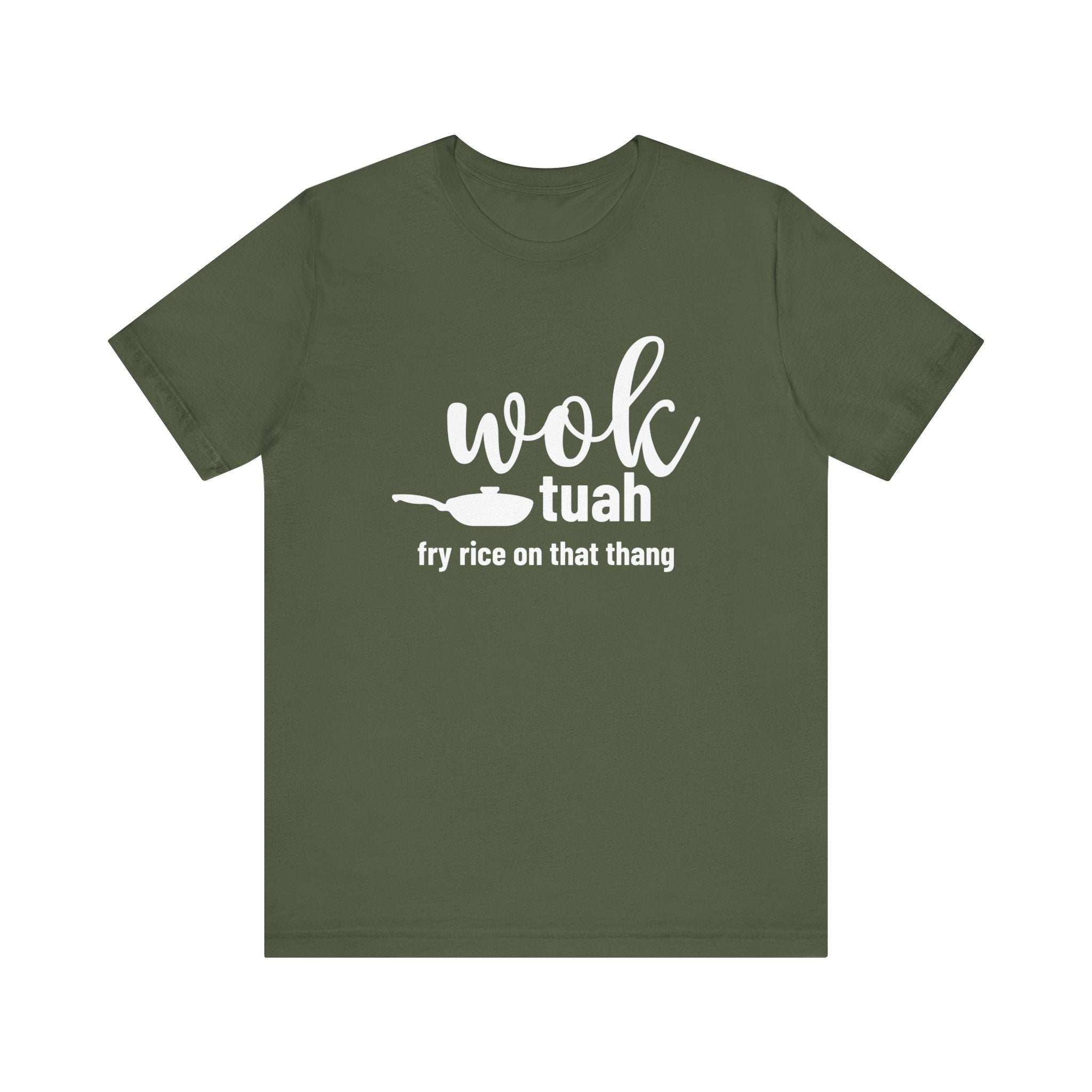 'Wok Tuah! Fry Rice In That Thang' Parody T-Shirt | Hawk Tuah Viral Meme Edit Pun Tee - Deez Teez