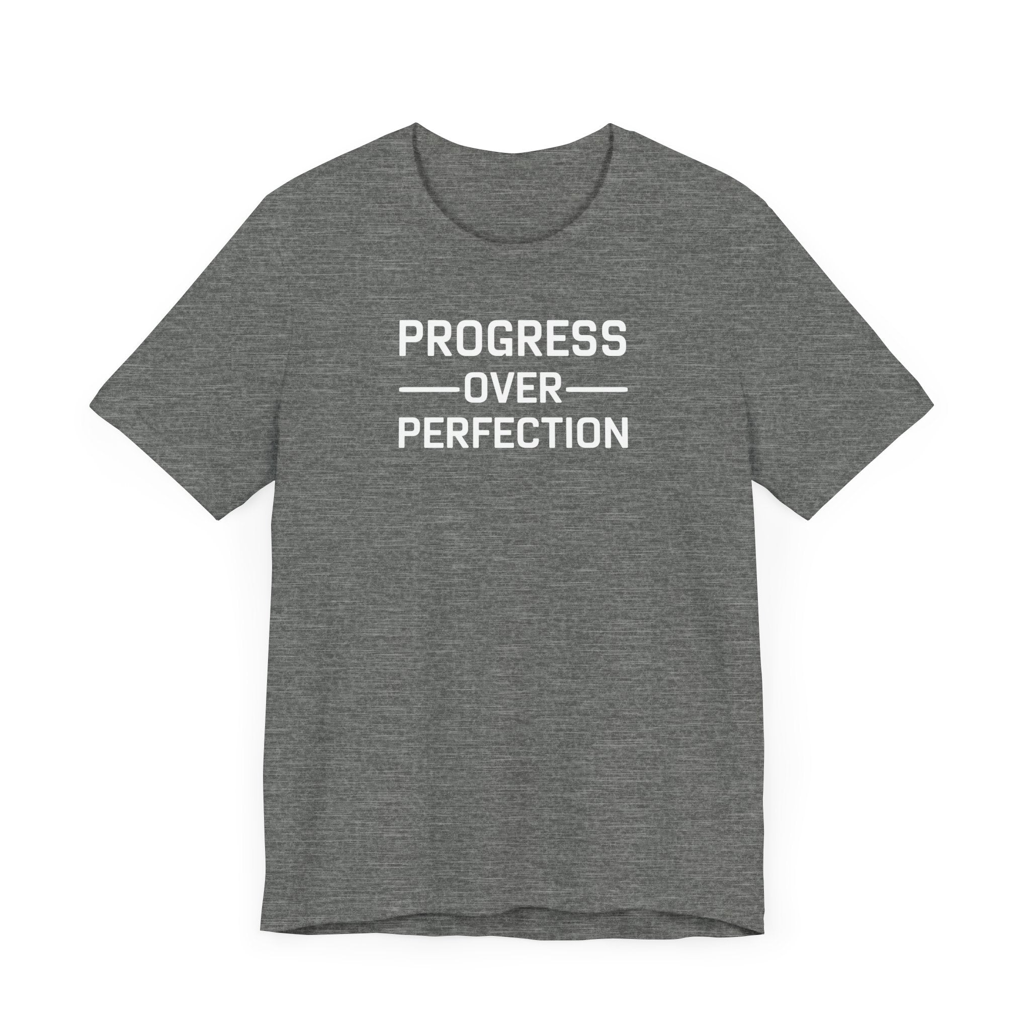 'Progress Over Perfection' Iterative Improvement T-shirt | Motivational Statement Unisex Jersey Short Sleeve Tee