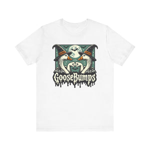 "GooseBumps" T-Shirt | Fist-Bumping Geese Funny Graphic T-Shirt - Deez Teez