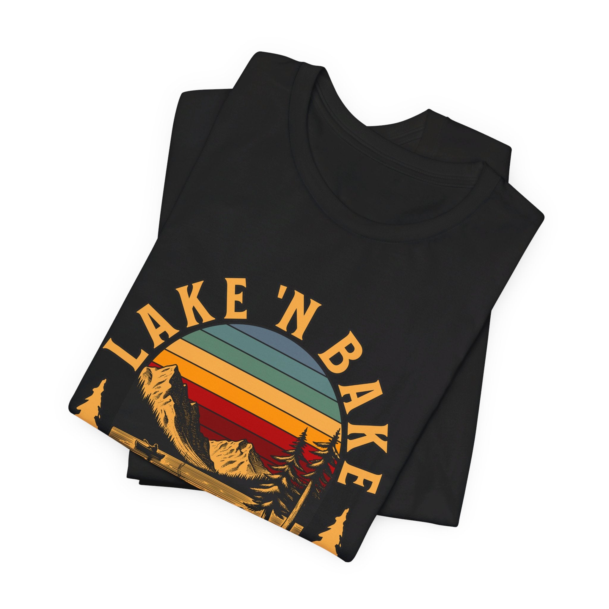 Lake & Bake Splash and Stash Crew Tee | Funny Weed Lake Life T-Shirt - Deez Teez