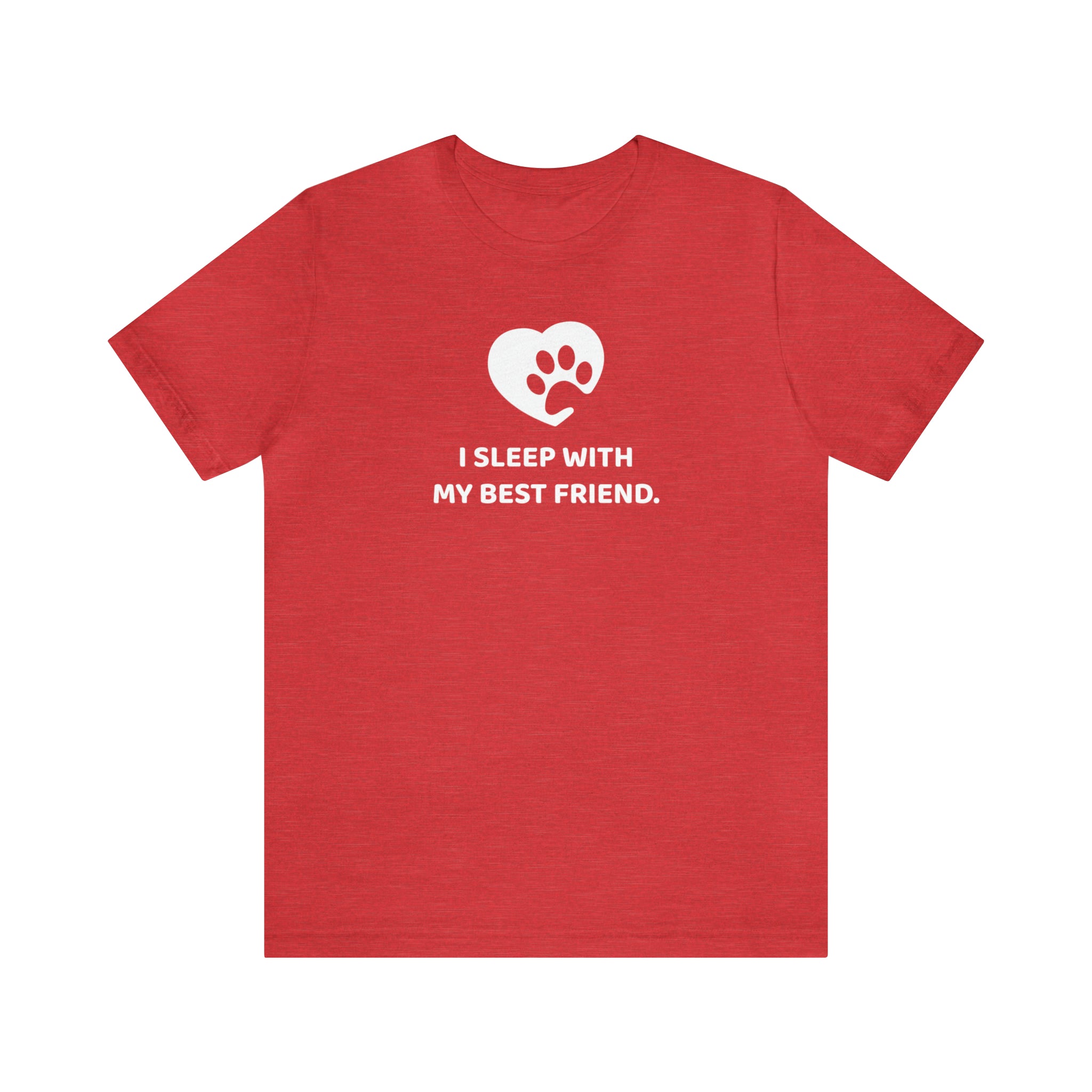 'I Sleep With My Best Friend' T-Shirt | Cute Paw Print Pet Parent T-Shirt - Deez Teez