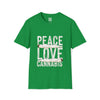 Peace, Love, Cannabis T-Shirt | Weed Enthusiast Tee | Two Joint Graphics Shirt - Deez Teez