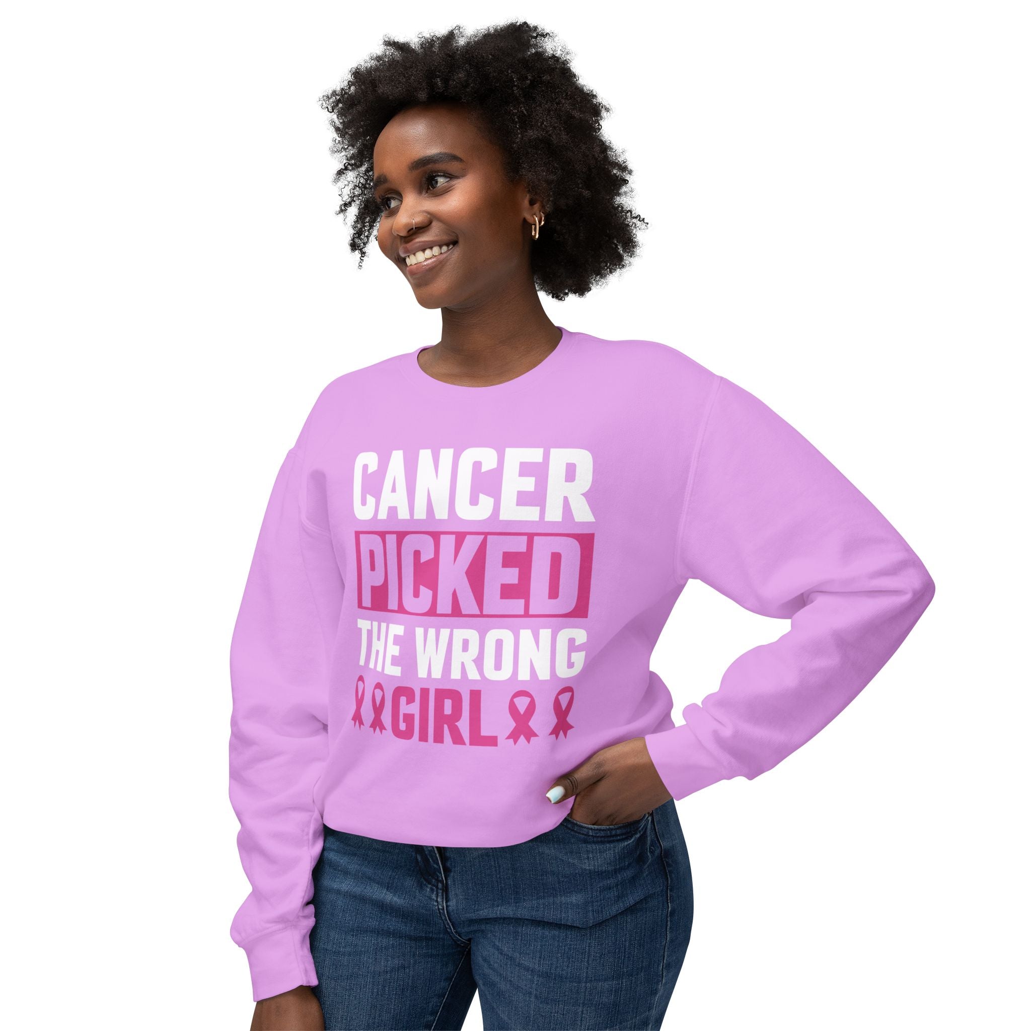 Cancer Picked The Wrong Girl Sweatshirt | Cancer Survivor Clothing | Warrior Wear - Deez Teez