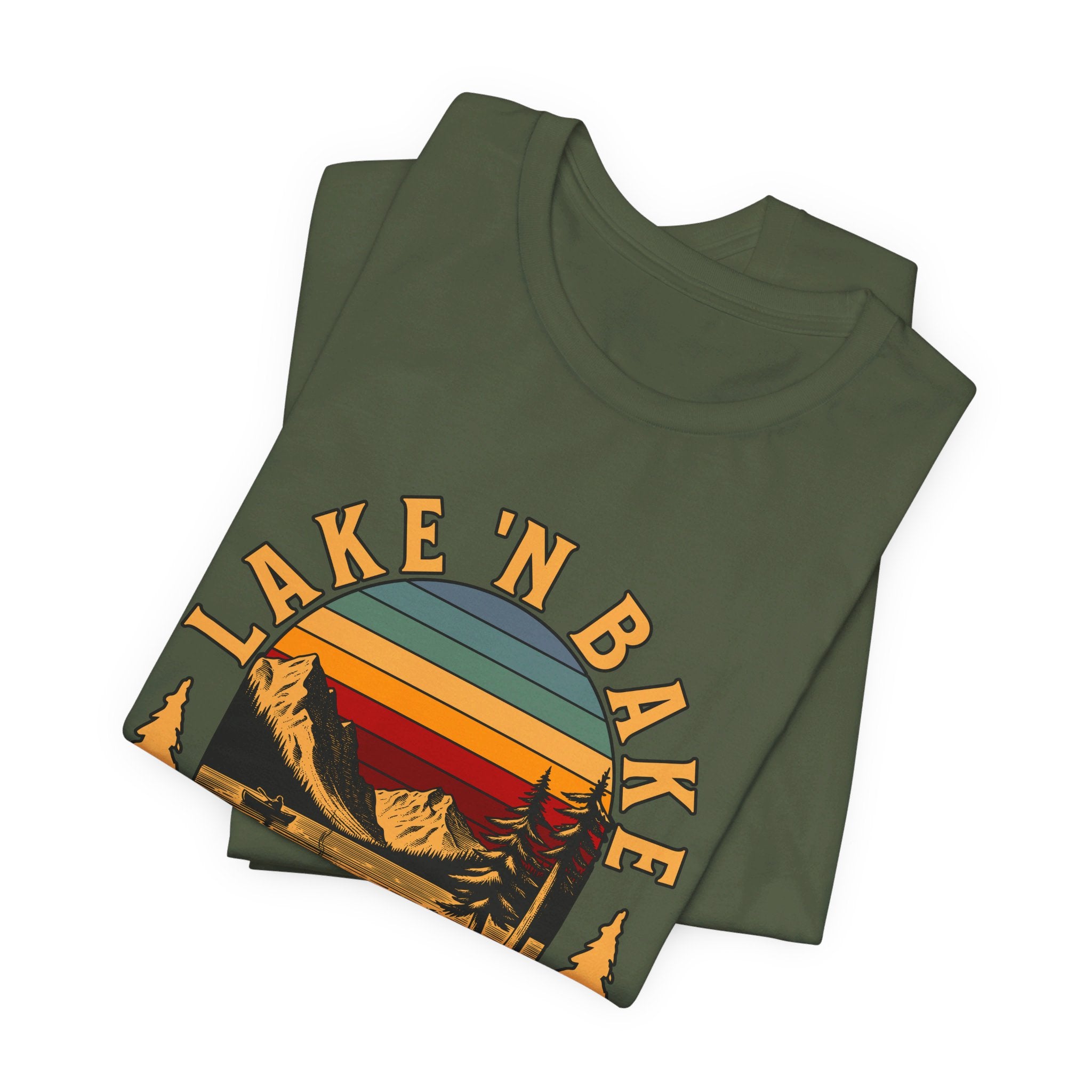 Lake & Bake Splash and Stash Crew Tee | Funny Weed Lake Life T-Shirt - Deez Teez