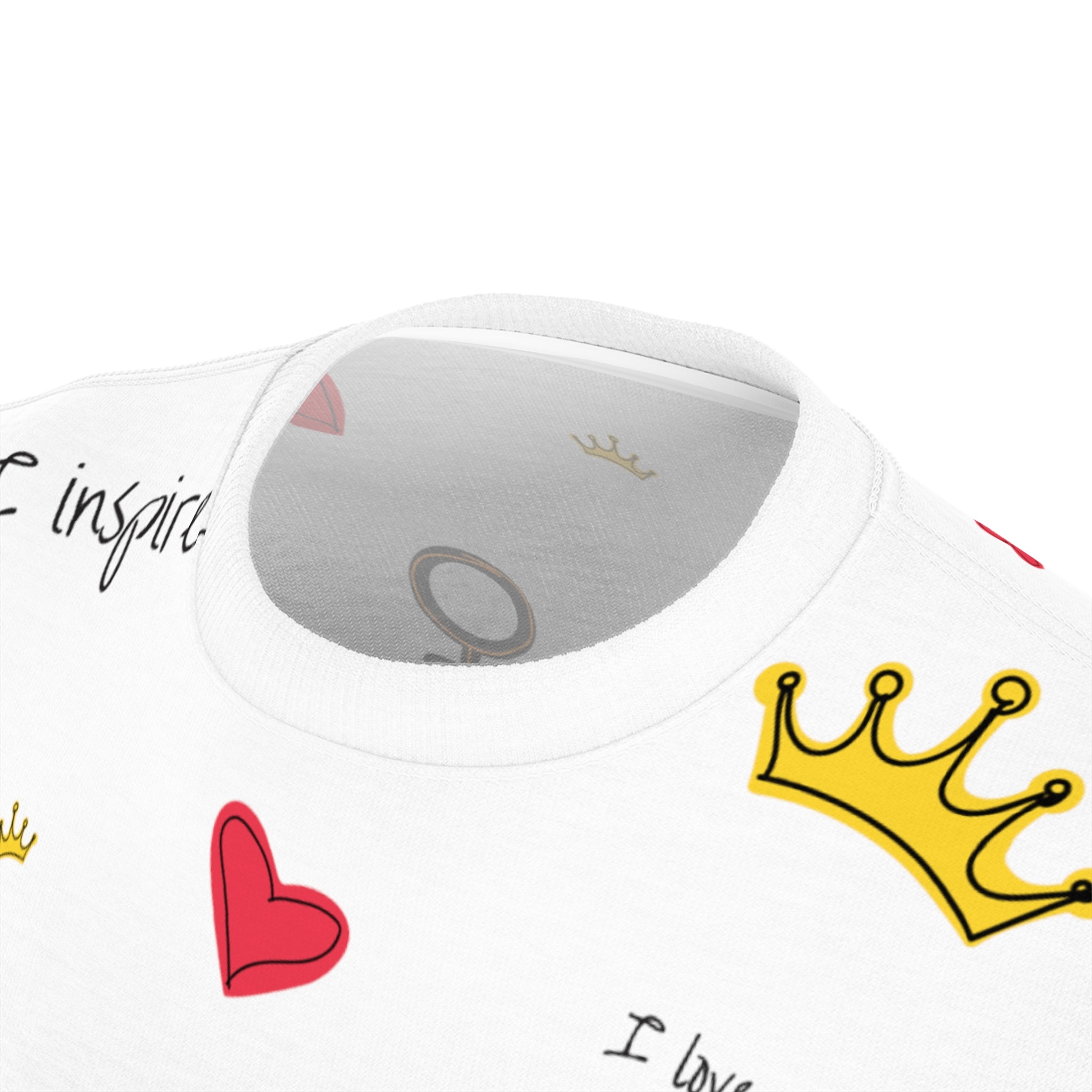 Empowering Sublimation T-Shirt | "I Love Me" Crown & Heart Design Tee | Self-Love & Confidence - Deez Teez