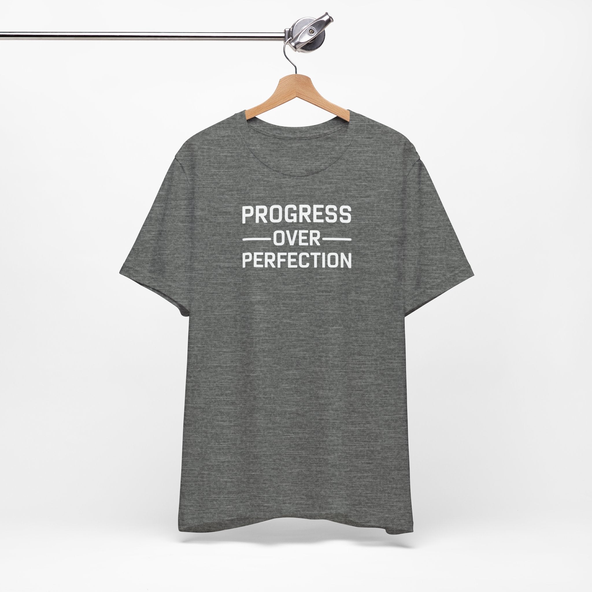 'Progress Over Perfection' Iterative Improvement T-shirt | Motivational Statement Unisex Jersey Short Sleeve Tee