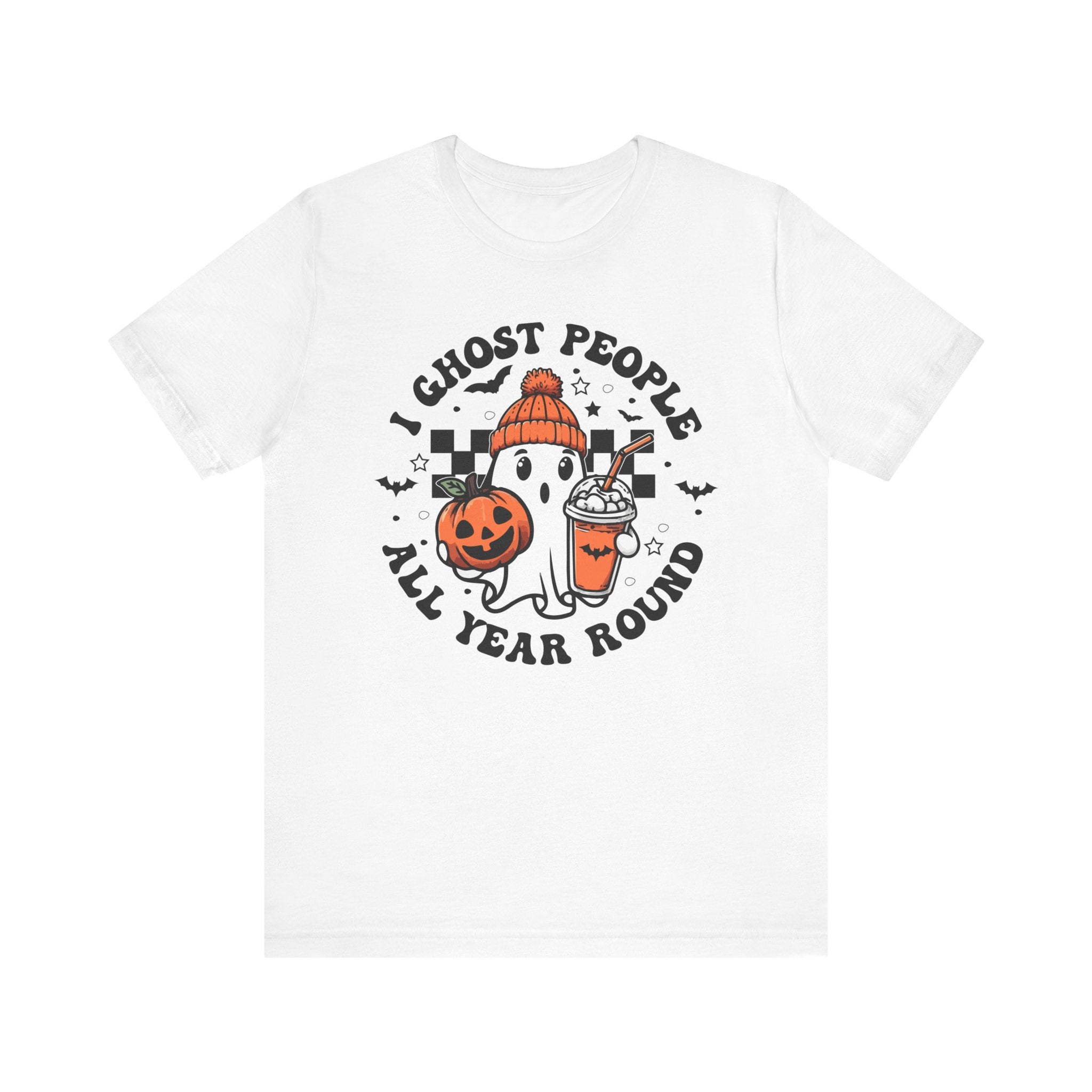 'I Ghost People Year Round' Cute Halloween T-Shirt - Deez Teez