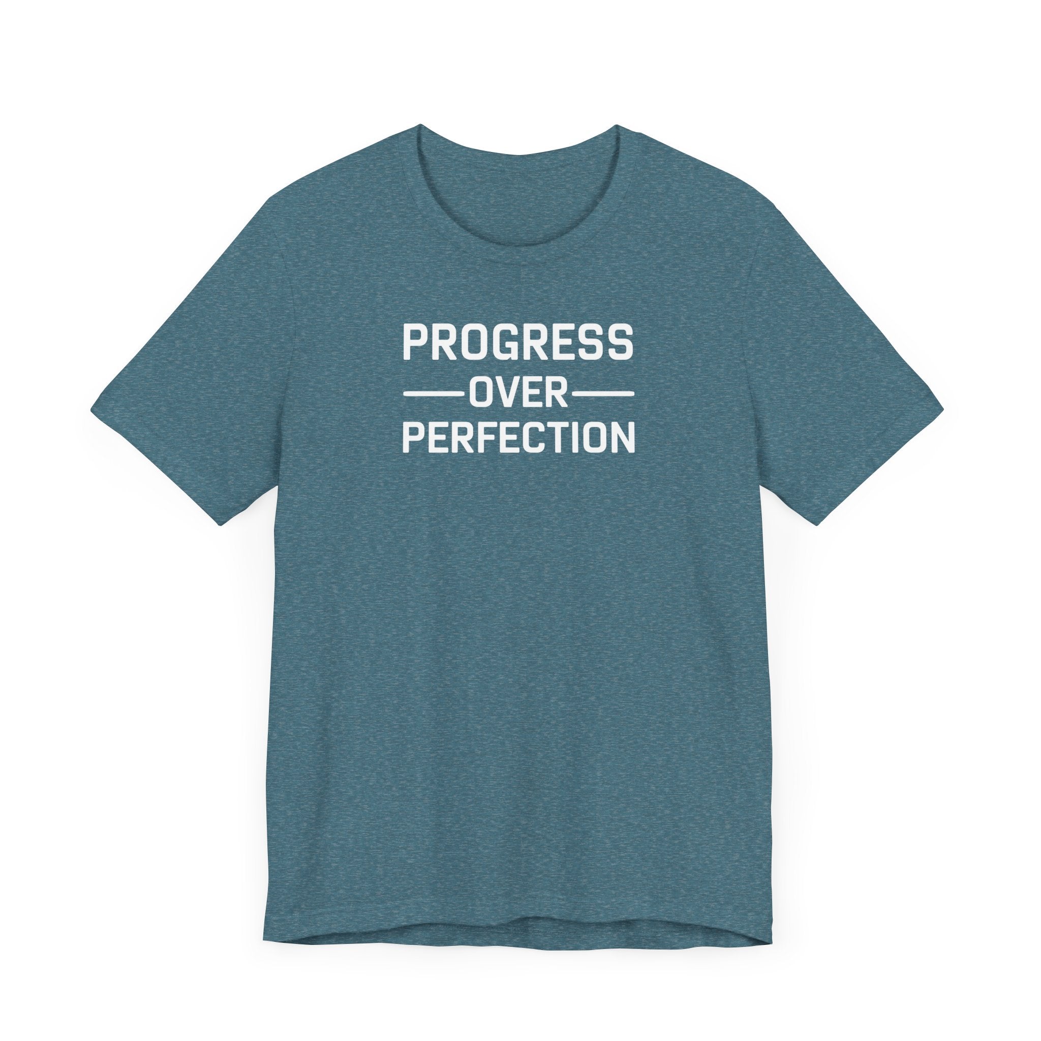 'Progress Over Perfection' Iterative Improvement T-shirt | Motivational Statement Unisex Jersey Short Sleeve Tee