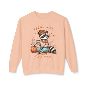 'Feral Girl Autumn' Pullover Crewneck Sweatshirt | Fall Apparel - Deez Teez