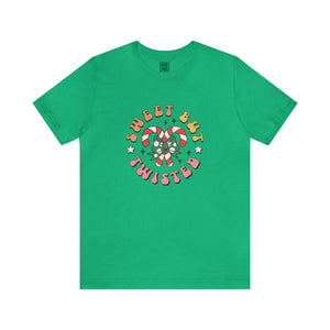 Sassy Christmas Festive T-Shirt | 'Sweet, But Twisted' | Candy Cane Holiday Tee - Deez Teez