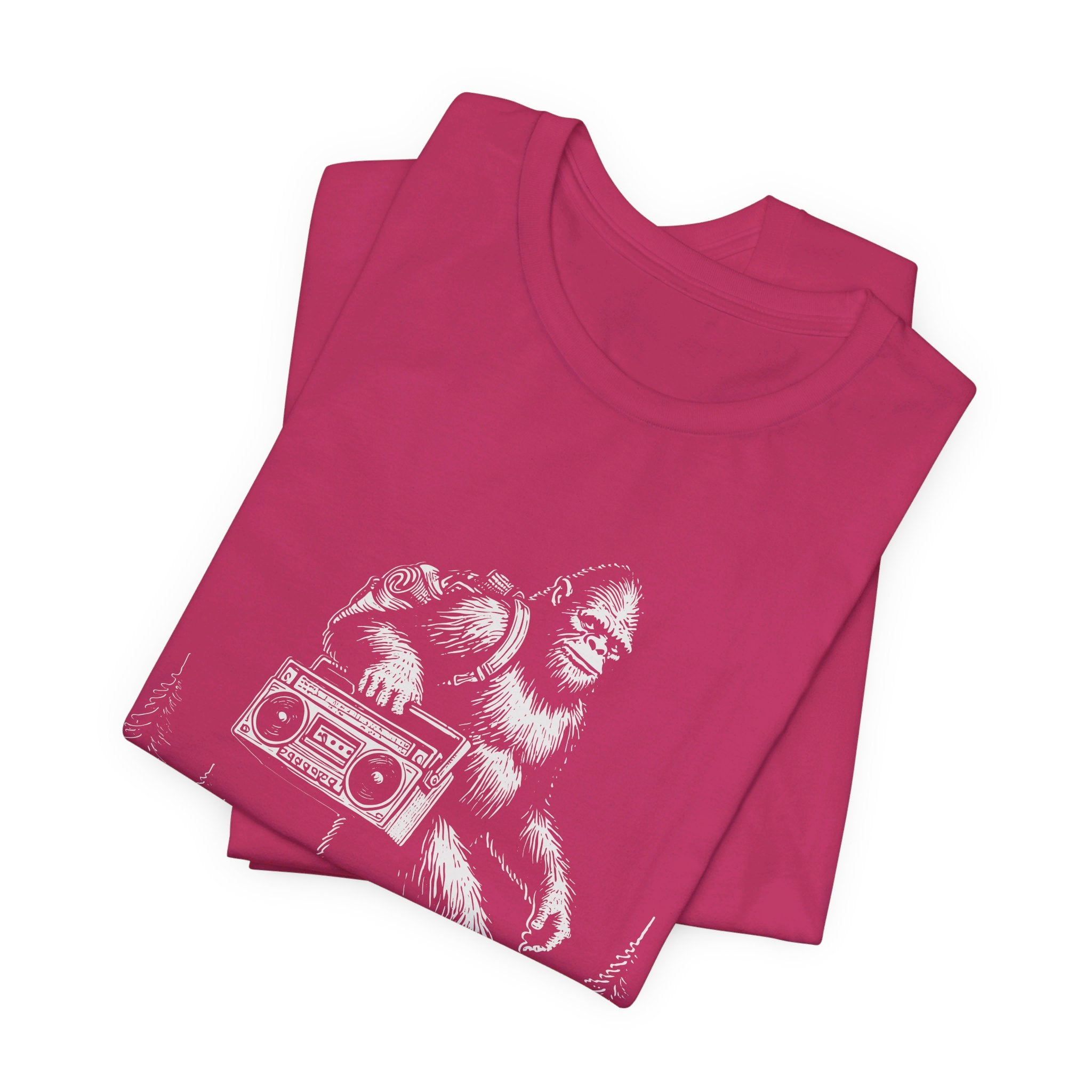 Bigfoot and the Beats Boombox T-Shirt | Retro Cryptid Design - Deez Teez