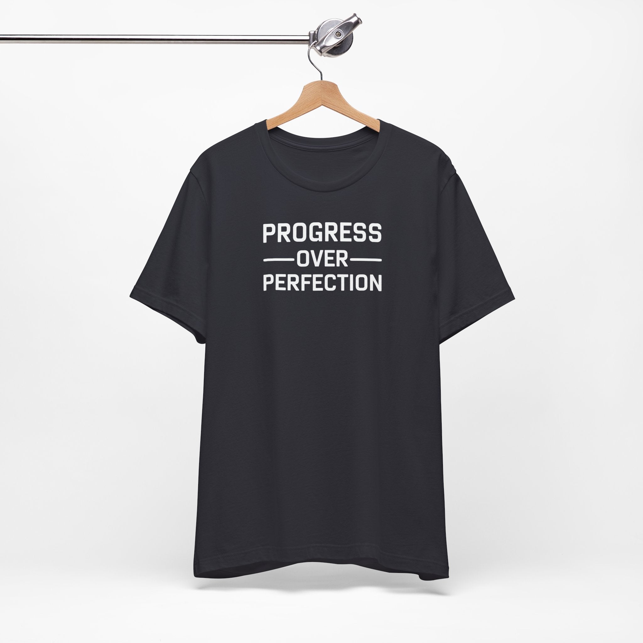 'Progress Over Perfection' Iterative Improvement T-shirt | Motivational Statement Unisex Jersey Short Sleeve Tee