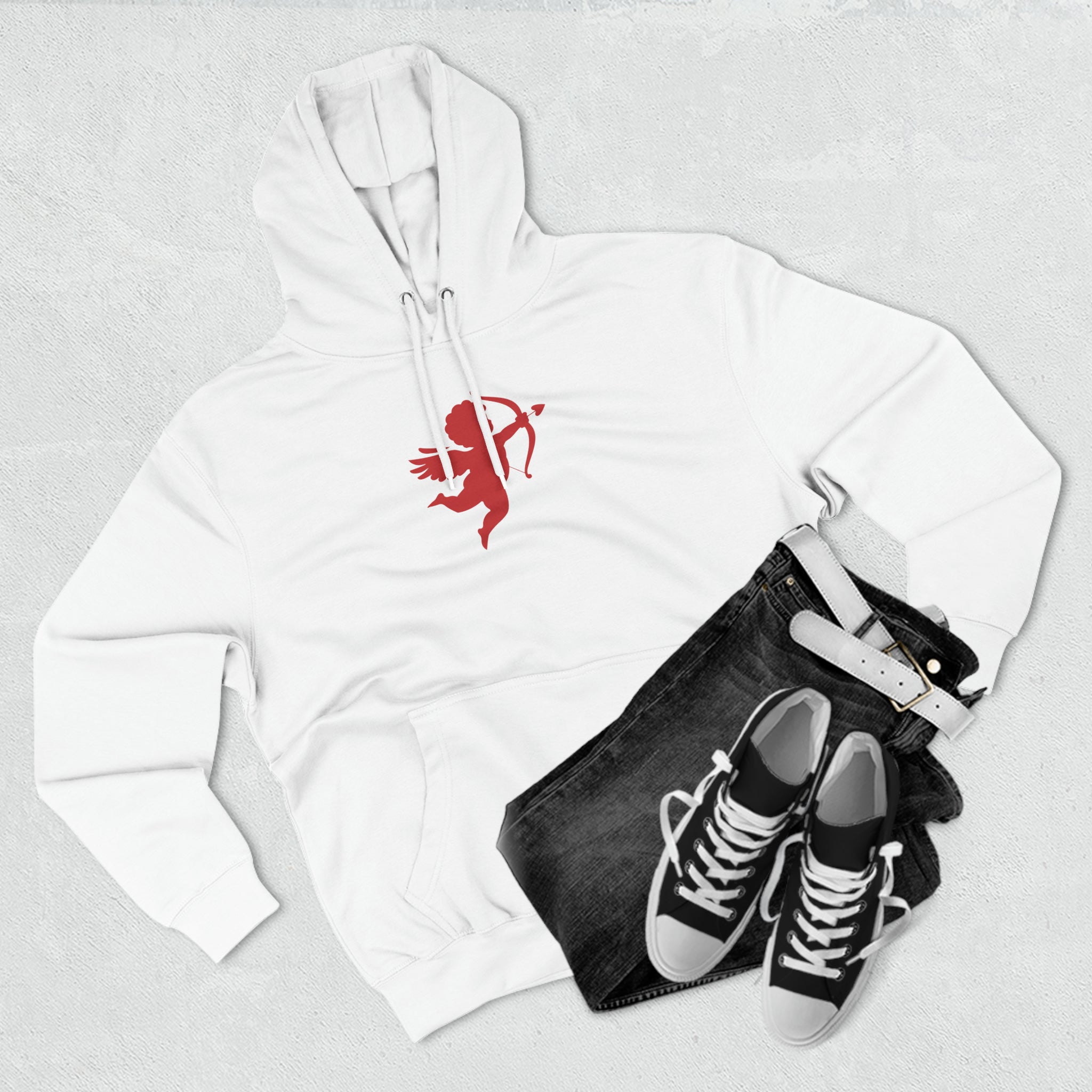 Cupid Silhouette Valentine Graphic | Valentine's Day Hoodie | Cupid's Arrow Design - Deez Teez