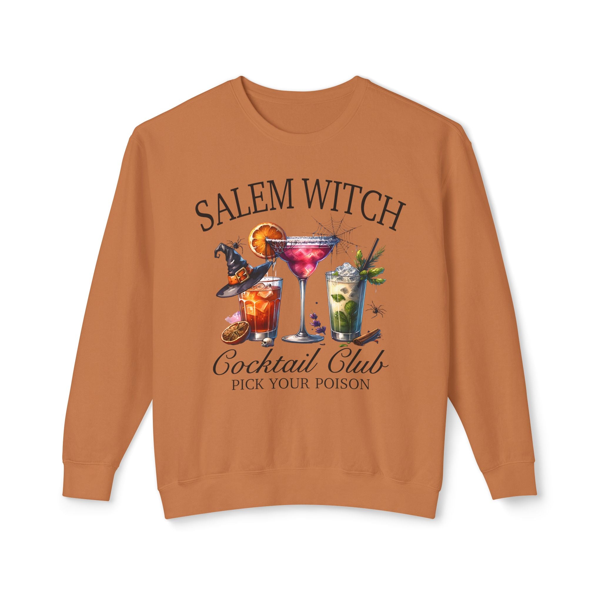 Salam Witch Cocktail Club Lightweight Crewneck Sweatshirt | Spooky Sips Edition - Deez Teez