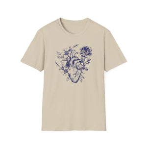 Anatomical Heart Bouquet T-Shirt | Human Heart Illustration Tee