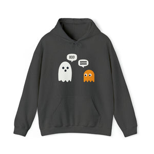 Spirited Conversation Ghosts Hooded Sweatshirt | Pac-Man Ghost Chat Hoodie | Boo Waka Waka - Deez Teez