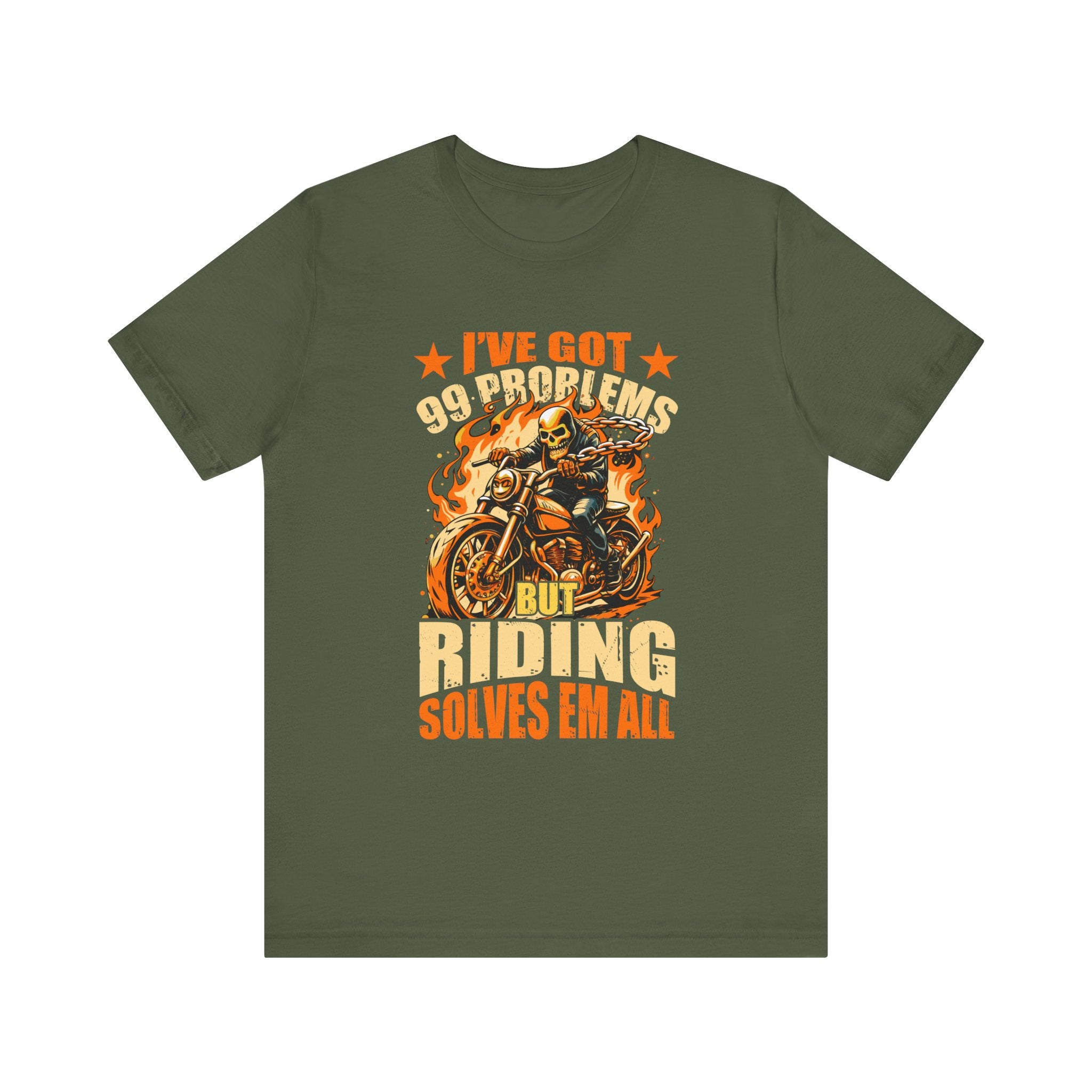 Skeleton Riding Motorcycle T-Shirt | Edgy Biker Apparel - Deez Teez