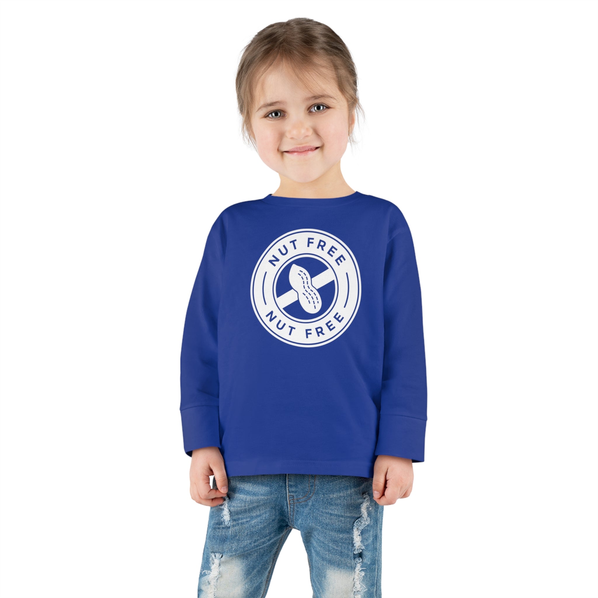 'Nut Free' Allergy Alert | Toddler Long Sleeve T-Shirt - Deez Teez