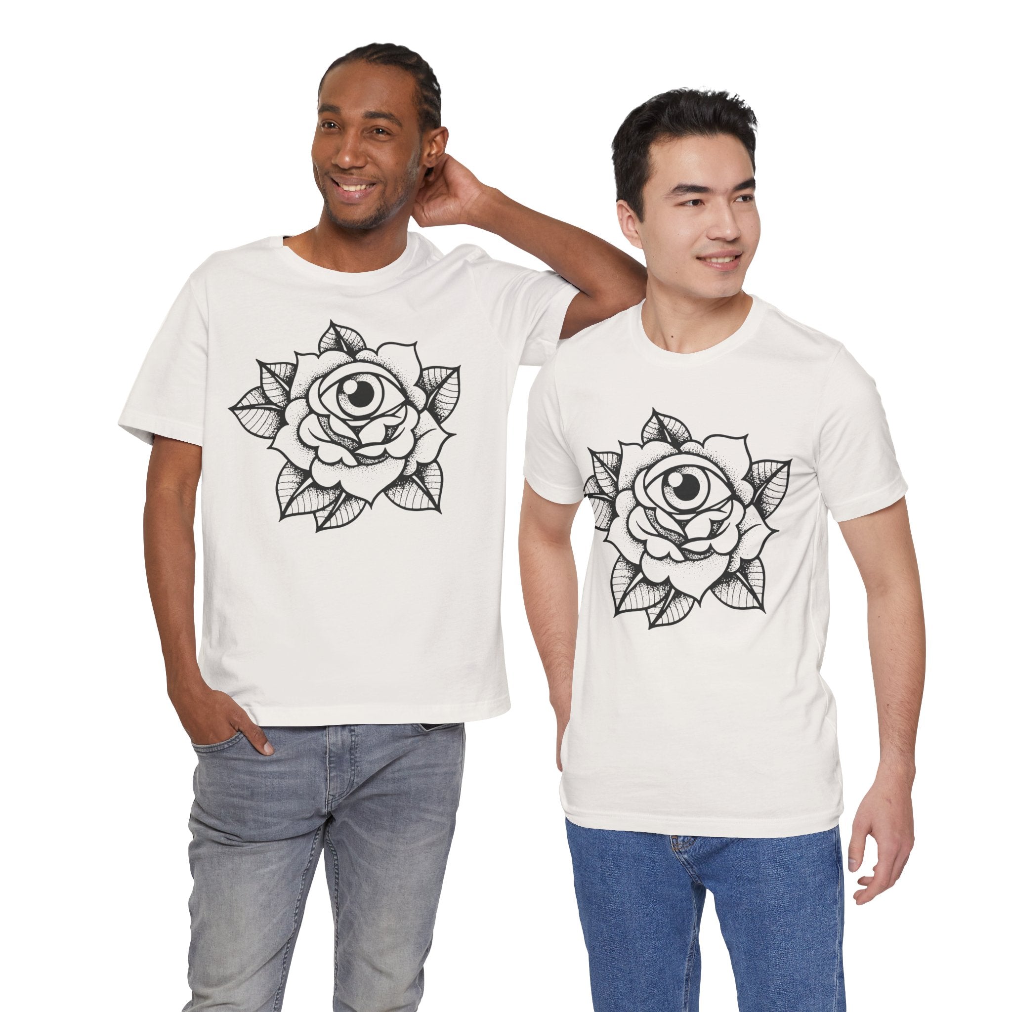 Blooming Eyeball Rose T-Shirt | Traditional Tattoo Art Design Tee