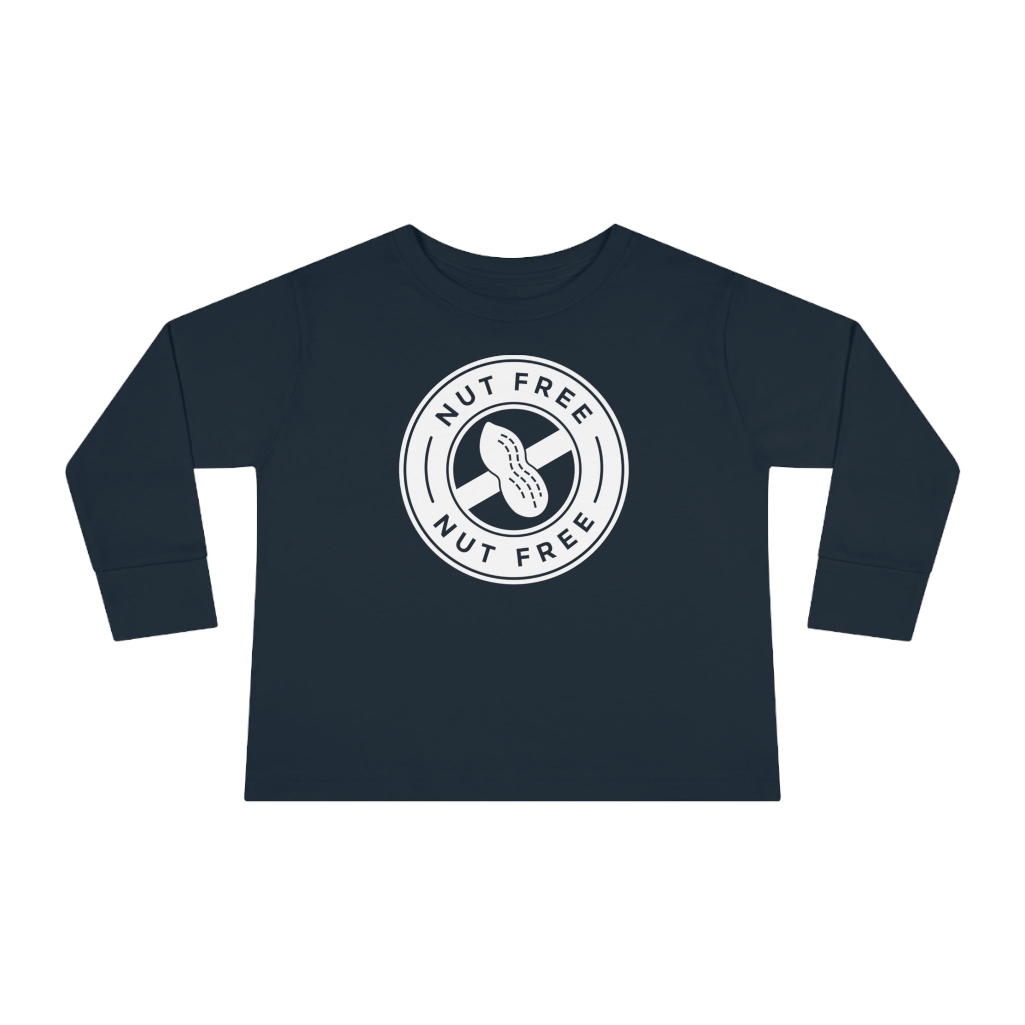 'Nut Free' Allergy Alert | Toddler Long Sleeve T-Shirt - Deez Teez