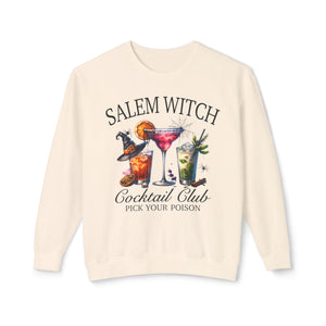 Salam Witch Cocktail Club Lightweight Crewneck Sweatshirt | Spooky Sips Edition - Deez Teez