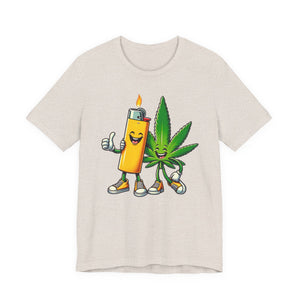 Best Buds Weed T-Shirt | Leaf and Lighter Tee - Deez Teez