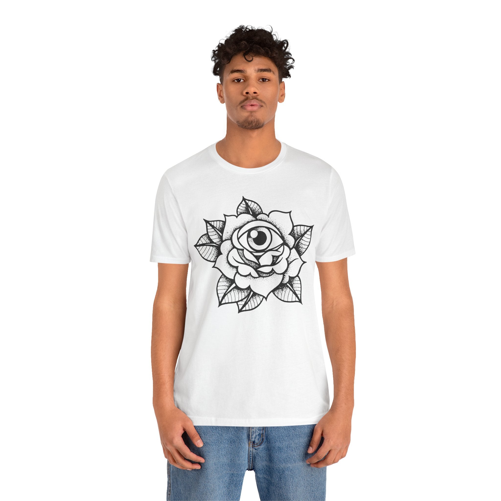 Blooming Eyeball Rose T-Shirt | Traditional Tattoo Art Design Tee