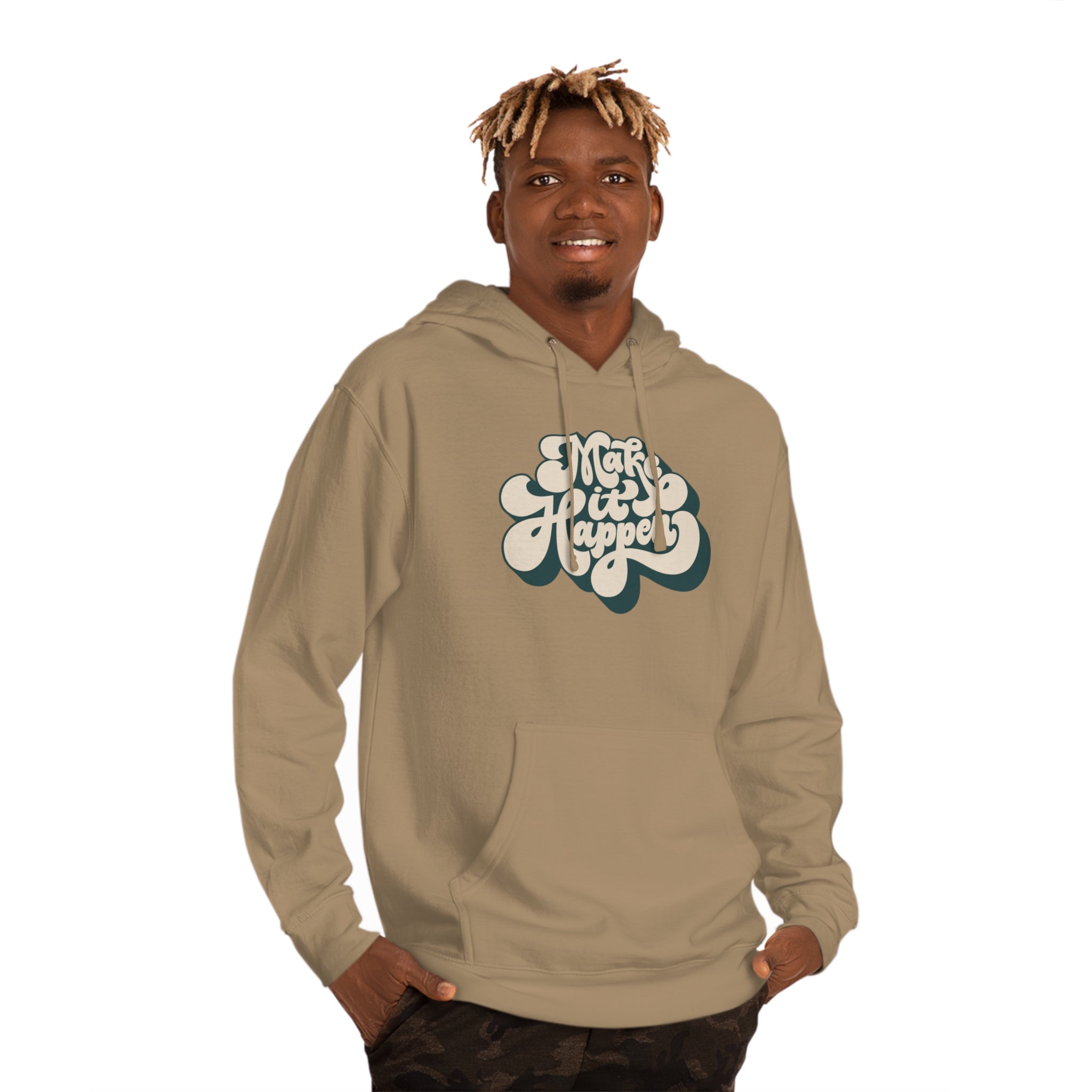 'Make it Happen' Inspirational Unisex Hooded Sweatshirt - Deez Teez