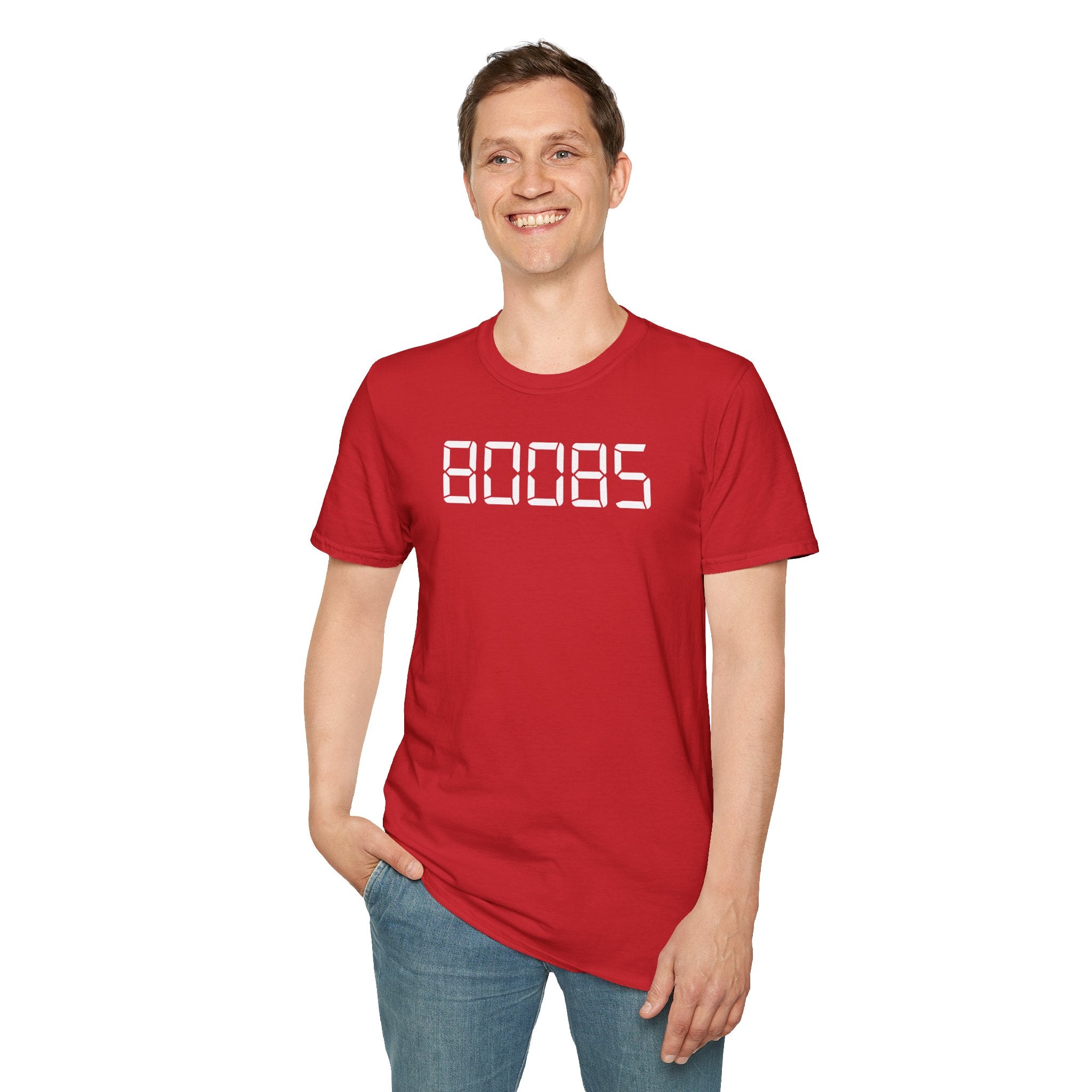 80085 'BOOBS' T-Shirt | Funny Calculator Display Text Tee