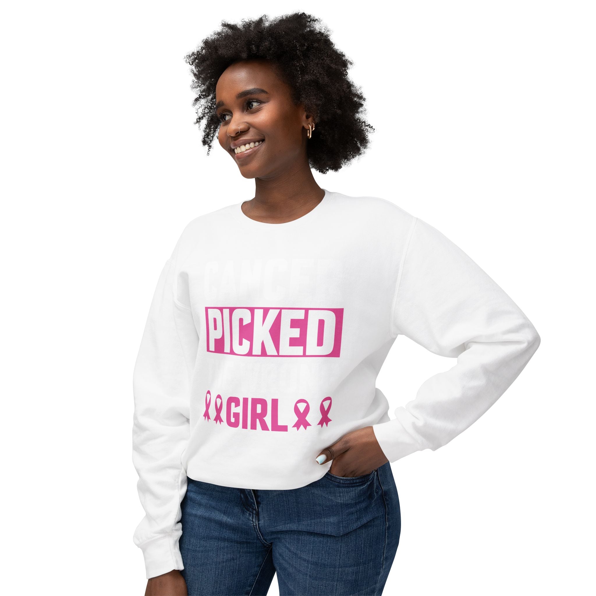 Cancer Picked The Wrong Girl Sweatshirt | Cancer Survivor Clothing | Warrior Wear - Deez Teez