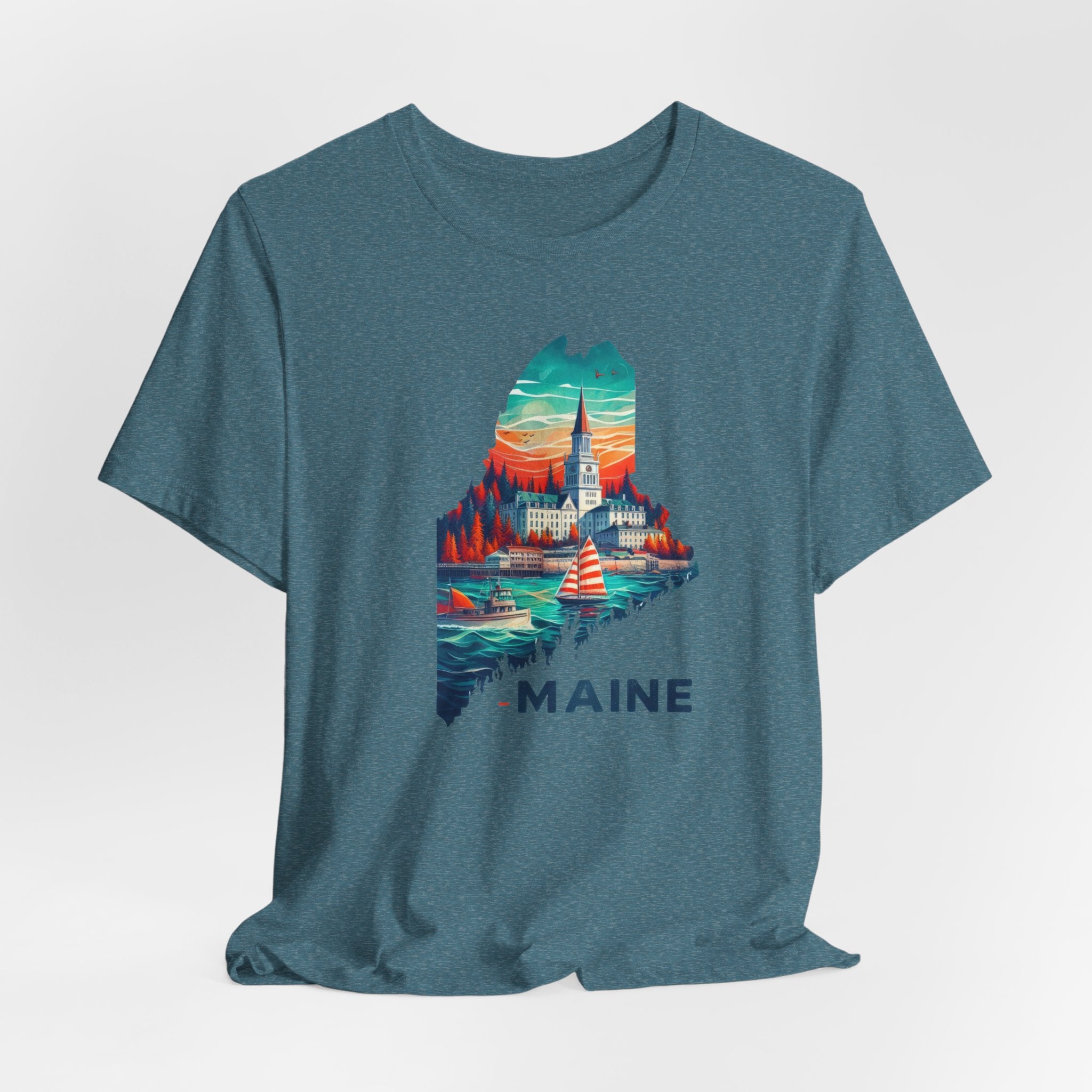 Maine State Pride Tee | State of Main Colorful Graphic Tshirt - Deez Teez