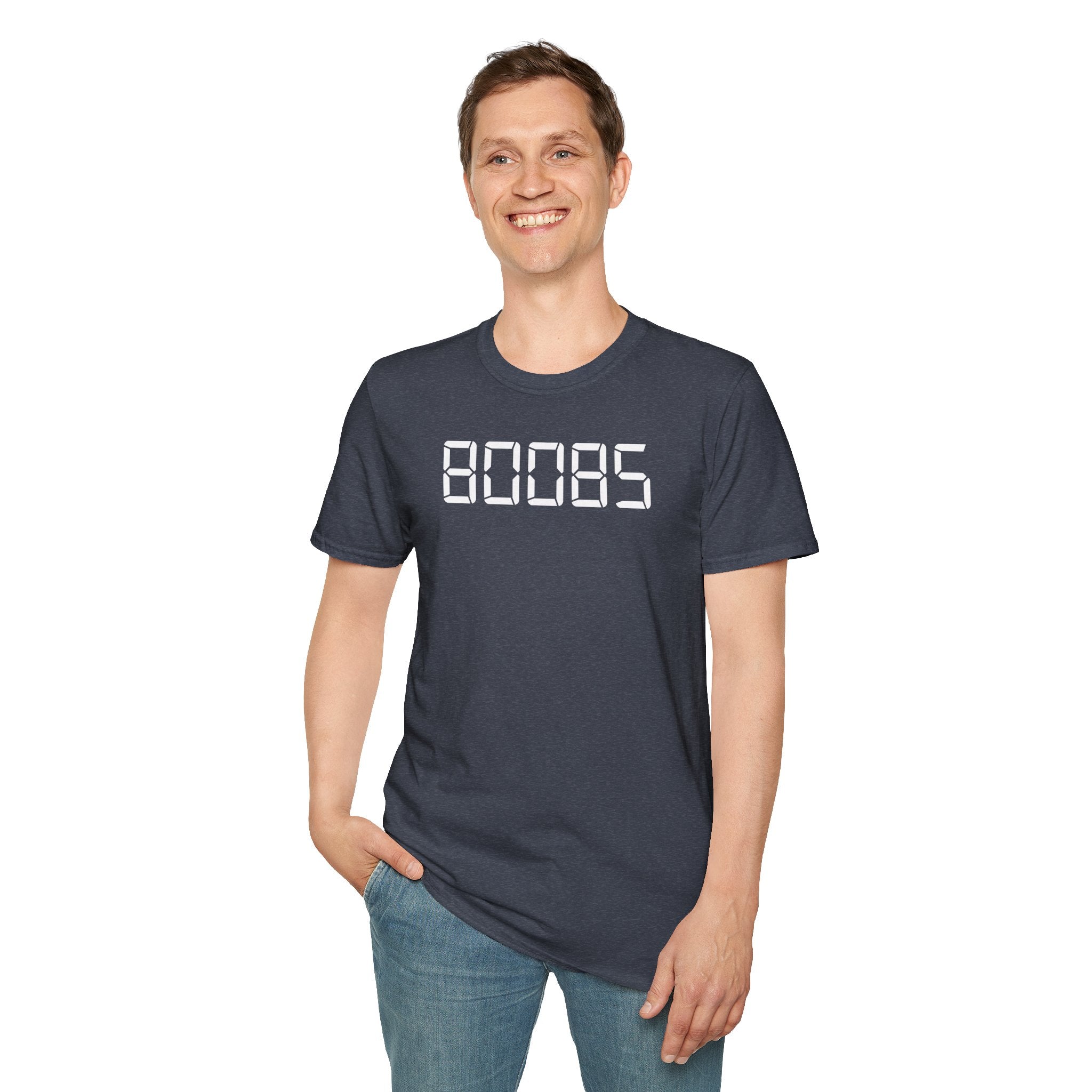 80085 'BOOBS' T-Shirt | Funny Calculator Display Text Tee