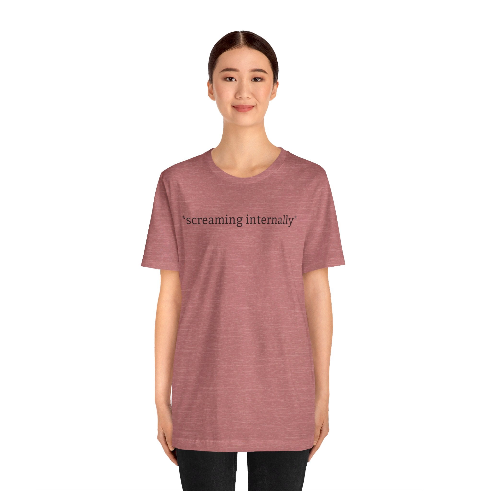 *Internally Screaming* Relatable Anxiety Vibe Check T-Shirt | Emotional Caption Tee - Deez Teez